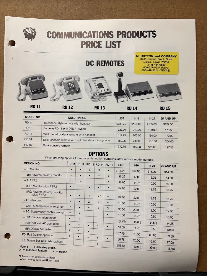 Communications Products Brochure c1986 Signaling Remotes Tone Decoders