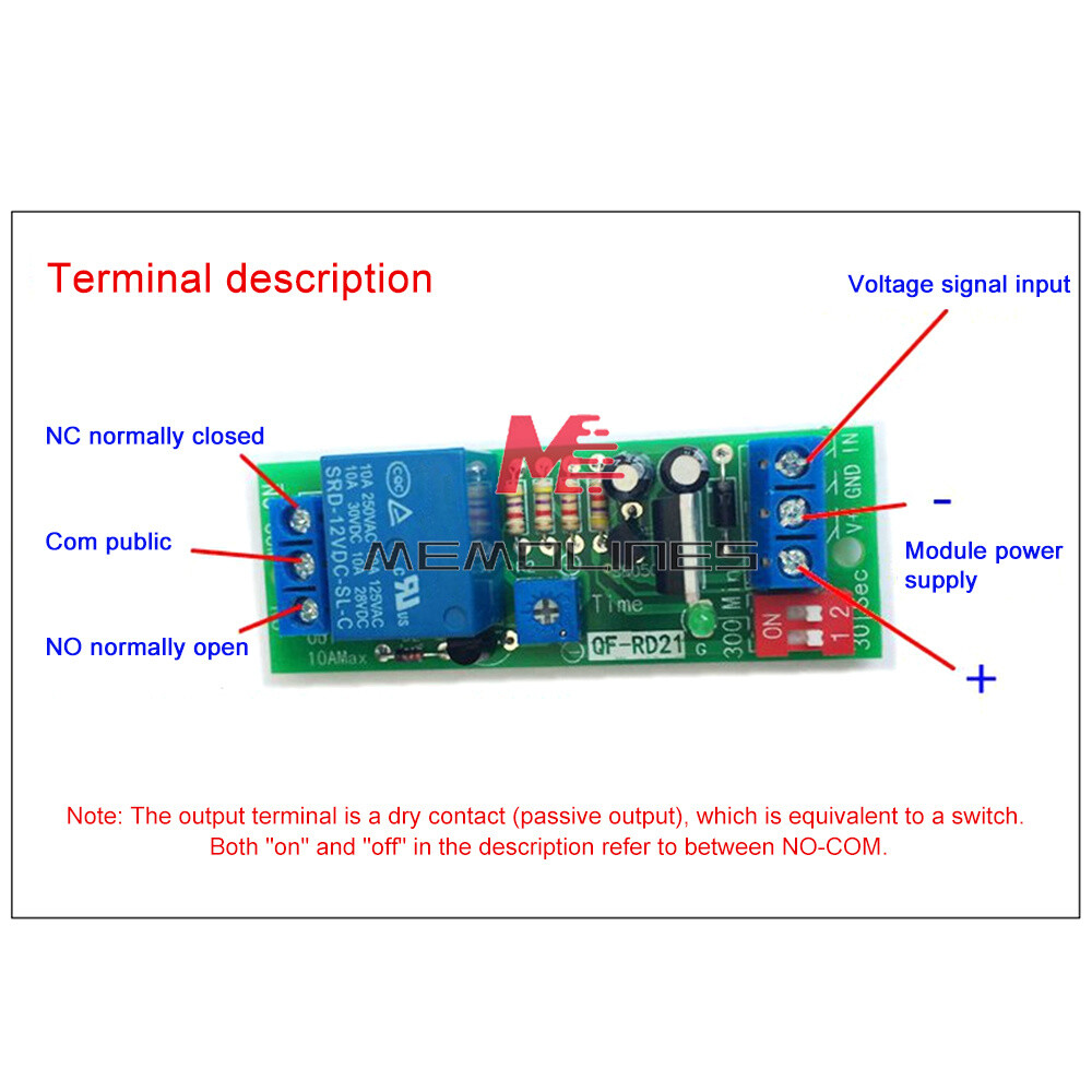 DC 5V 12V 24V Adjustable Time Delay Timing Timer Relay Switch Turn ON/OFF Module