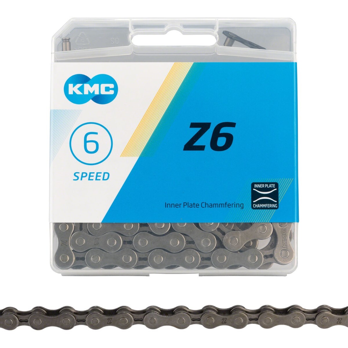 KMC Bicycle Z6 Chain 6-Speed / 7-Speed Gray 116 Links with Master Quick Link