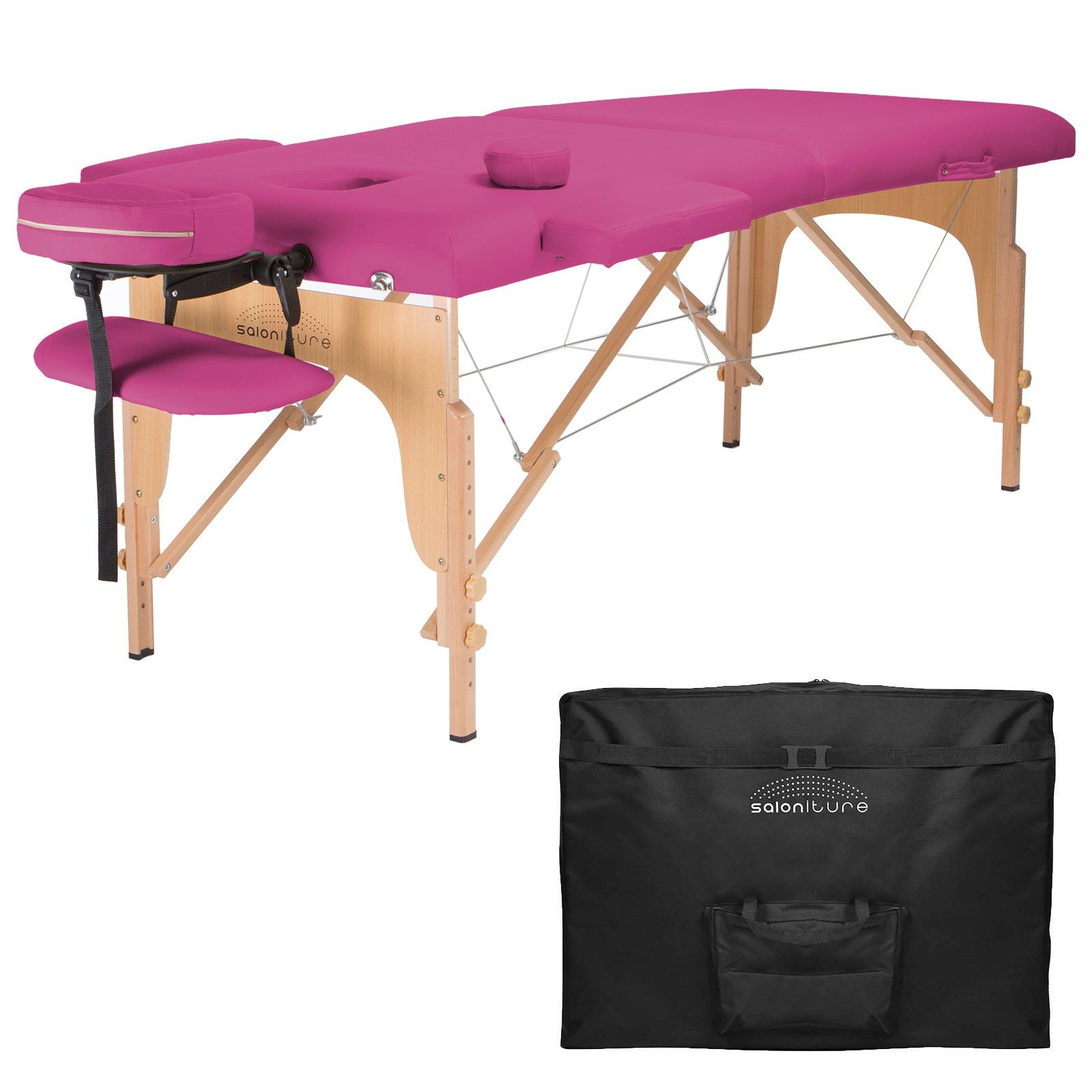 OPEN BOX - Hot Pink Portable Massage Table with Carrying Case