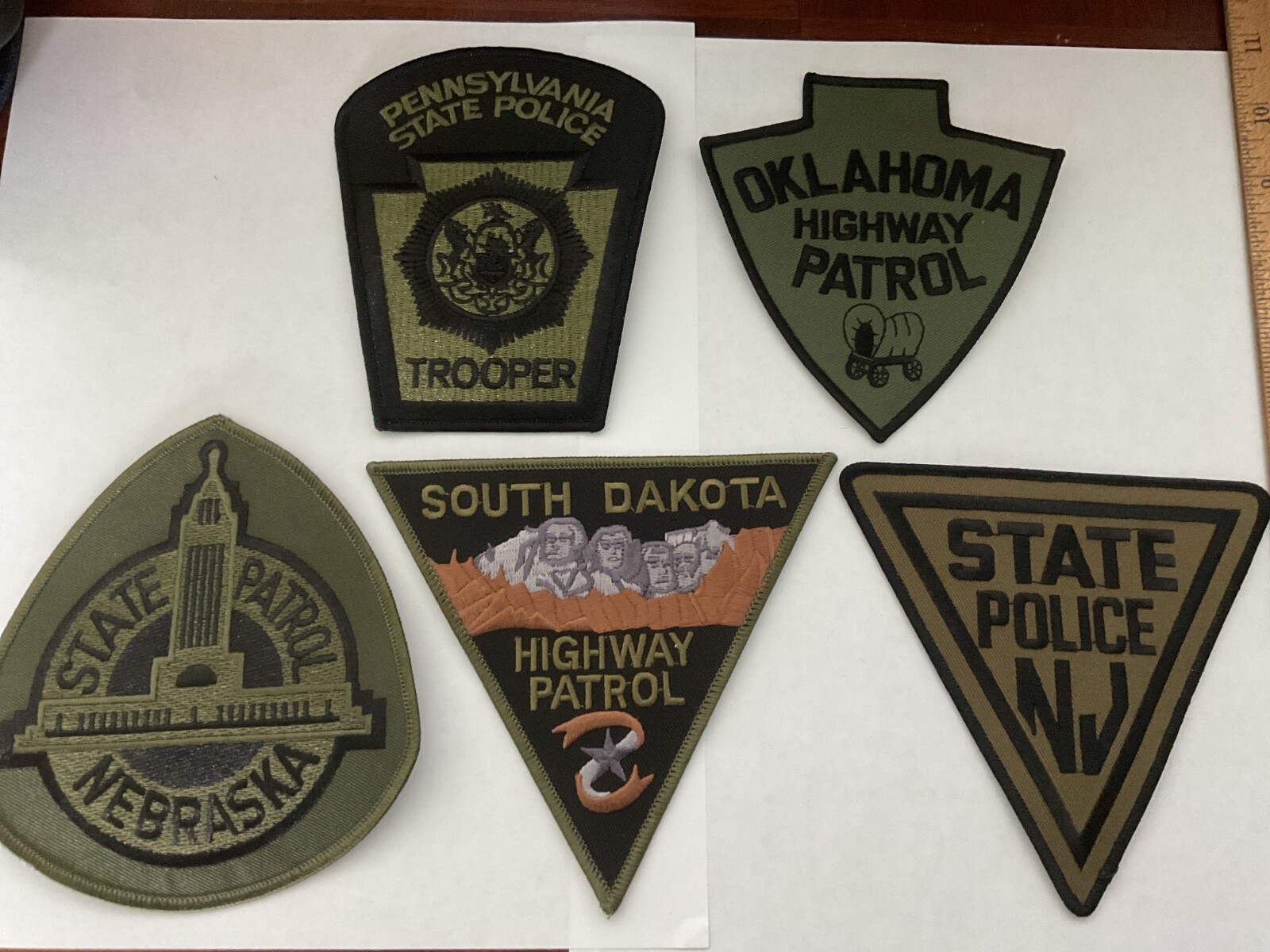 State Law Enforcement Tactical Patches All different Titles 5 piece set. All New