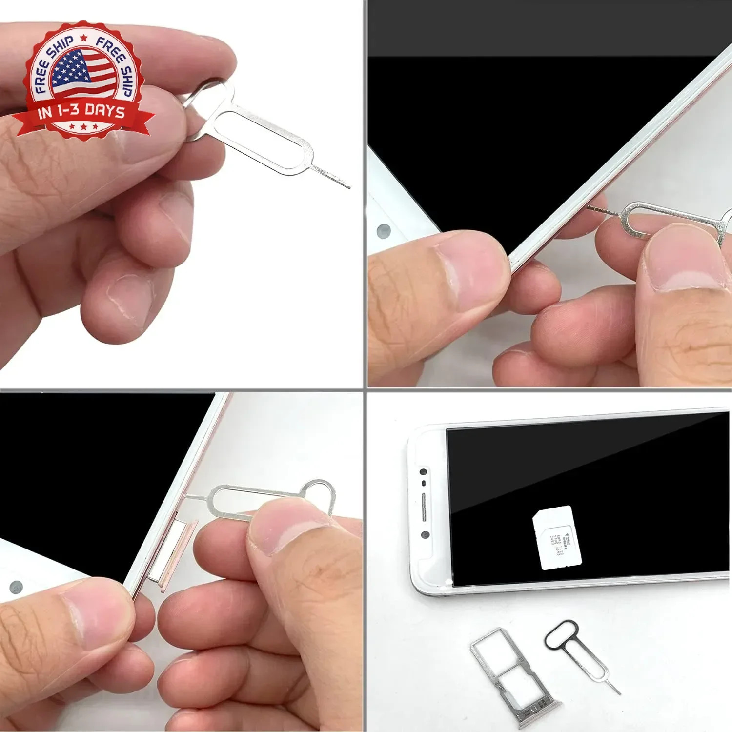 7Pcs SIM Card Removal Openning Tool Tray Eject Pins Needle Opener Ejector Compat