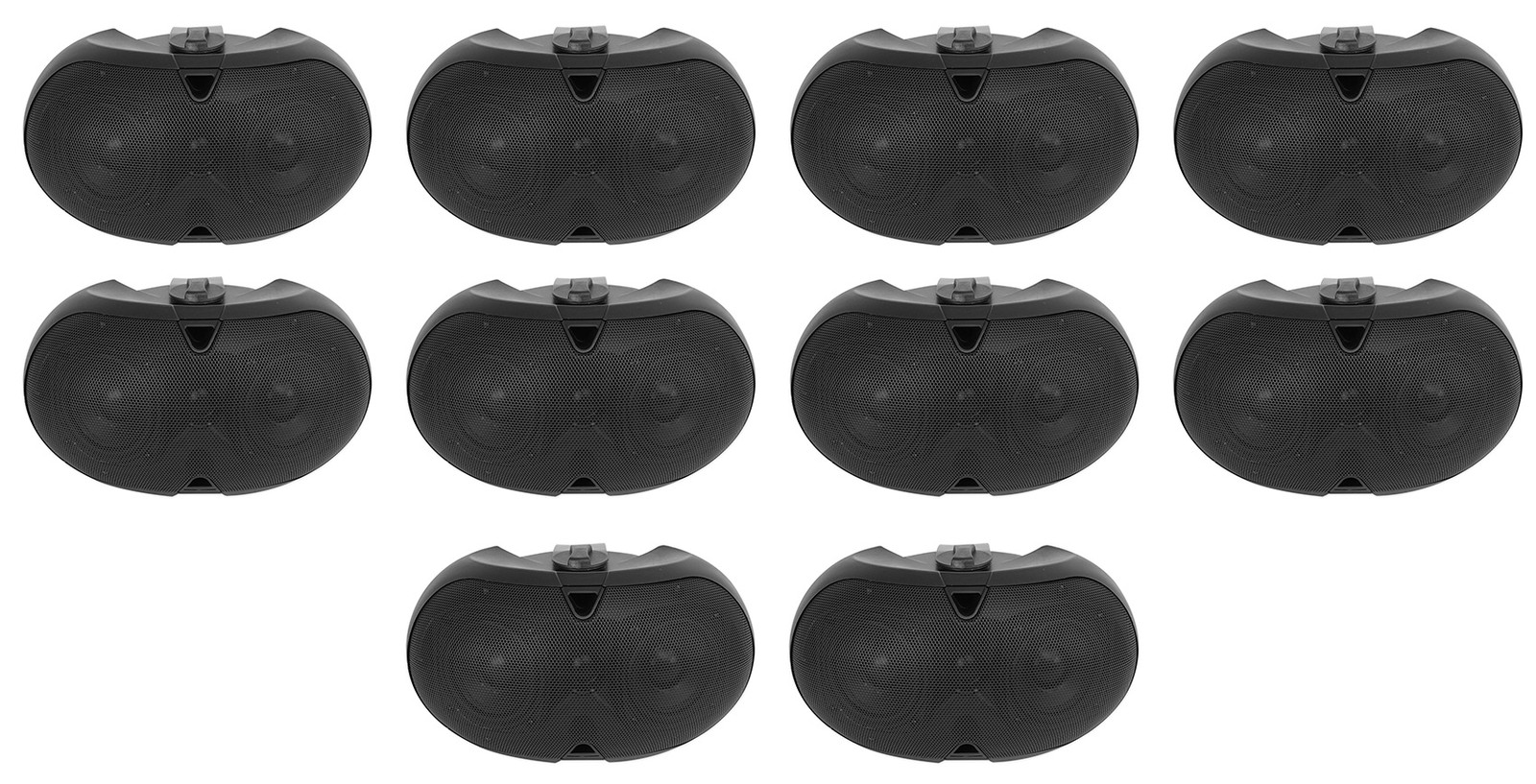 10) Rockville D4-70 BLACK Dual 4" 70v Commercial/Restaurant Wall Mount Speakers