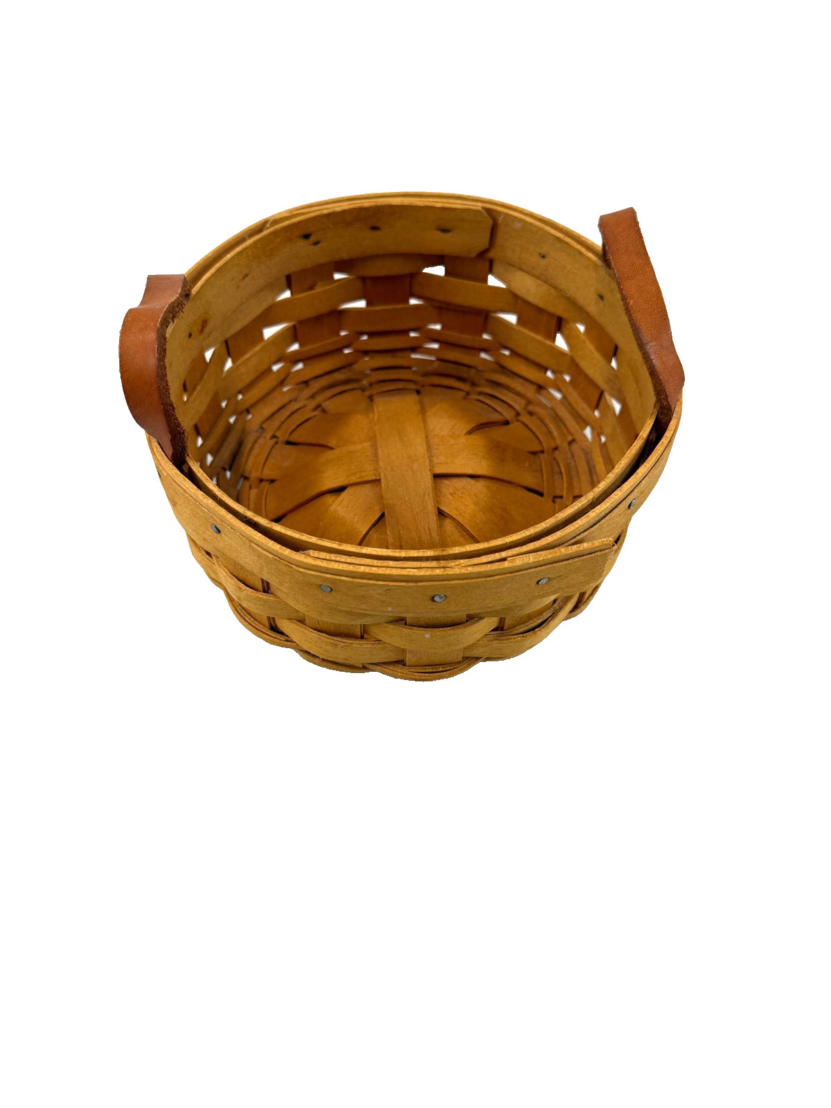 2002 Longaberger Saffron Basket 5.5"RD x 2.75"H