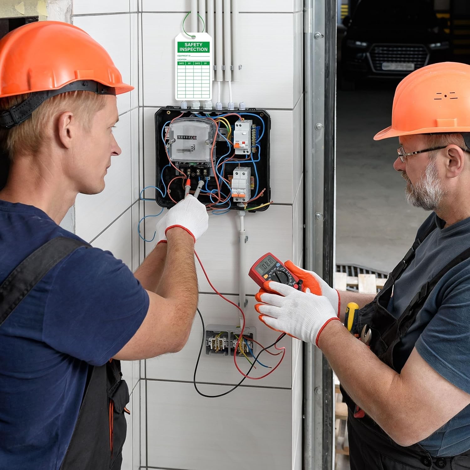 Safety Inspection Tags with Wire Ties Equipment Labels