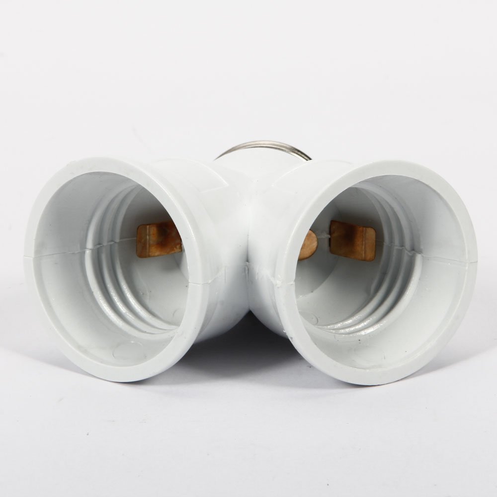 3pcs 2 in 1 Light Socket Splitter Adapter for E26/E27 medium base
