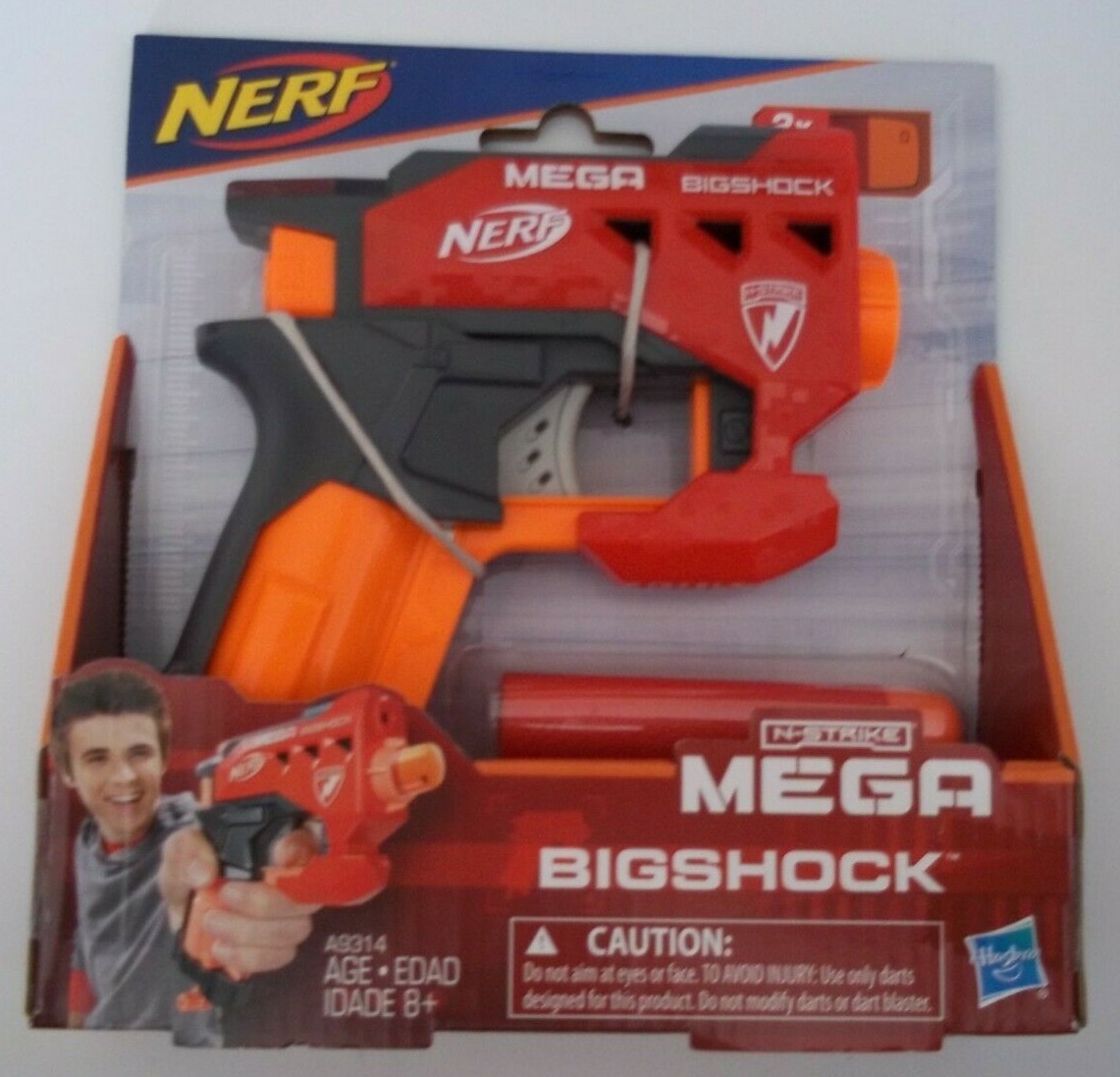 NERF N-STRIKE MEGA BIGSHOCK Toy Gun Blaster & Two 2X Mega Darts - A9314 Hasbro
