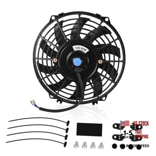 9 Inch Slim Fan Push Pull Electric Radiator Cooling Fans 1150 CFM Thermostat