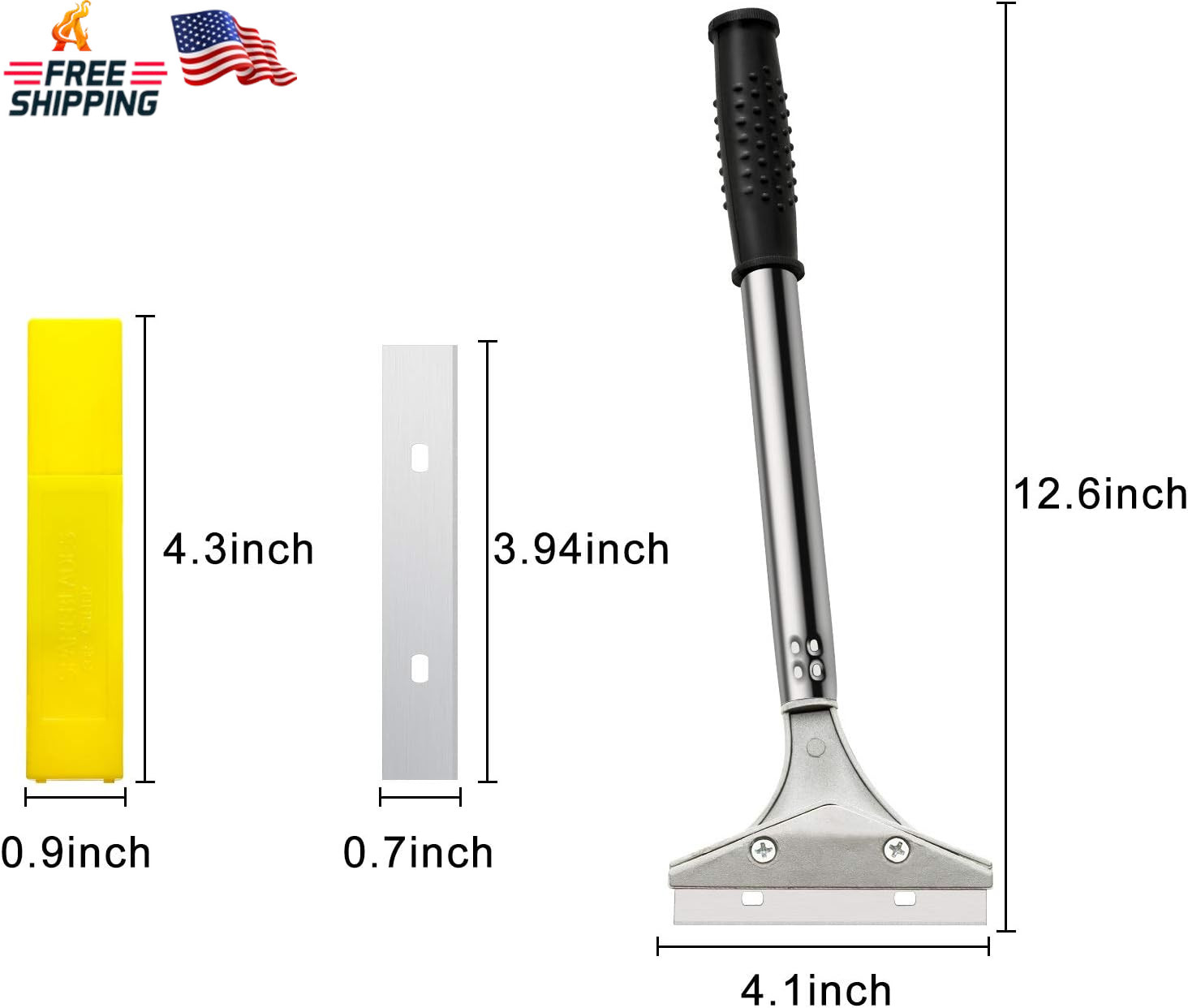 Mudder 4 Inch Razor Blade Scraper Tool Wallpaper Floor Tile Paint Removal Smooth