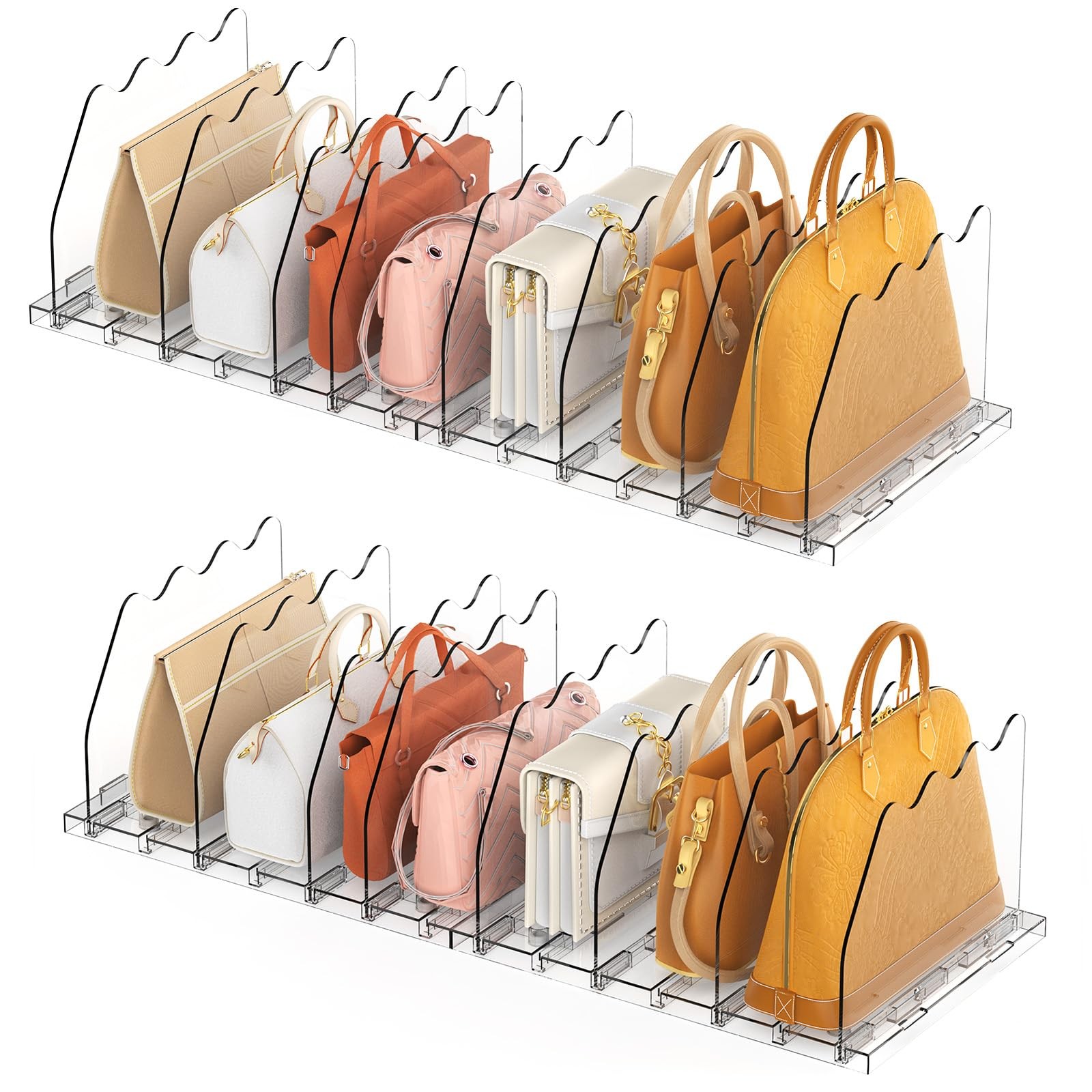 Ronlap Purse Storage Organizer for 10 inches x 5 x 1 inch, Clear