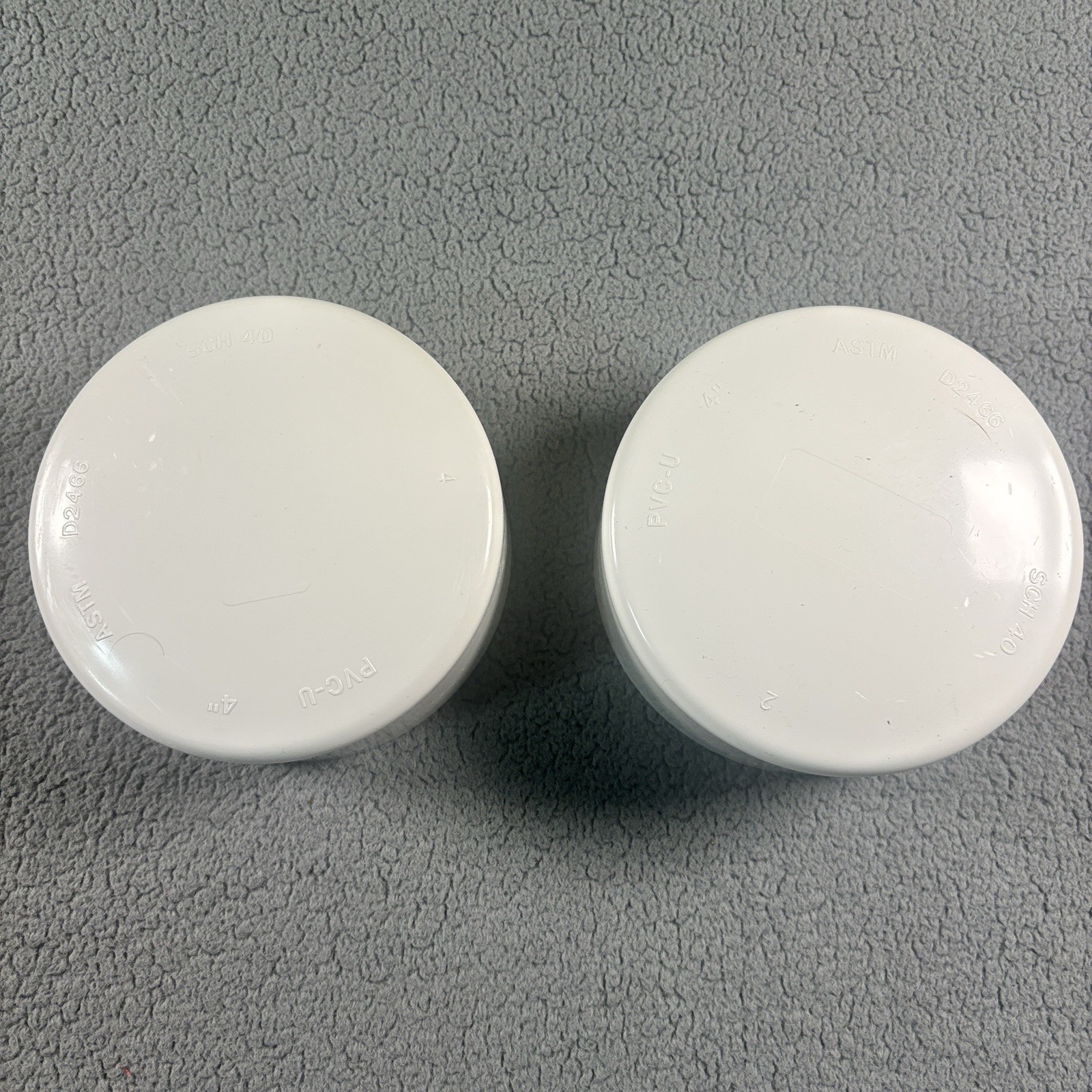(2 Pack) 4" PVC Pipe End Cap Fitting Schedule 40 Furniture Grade White Fits 4.5"