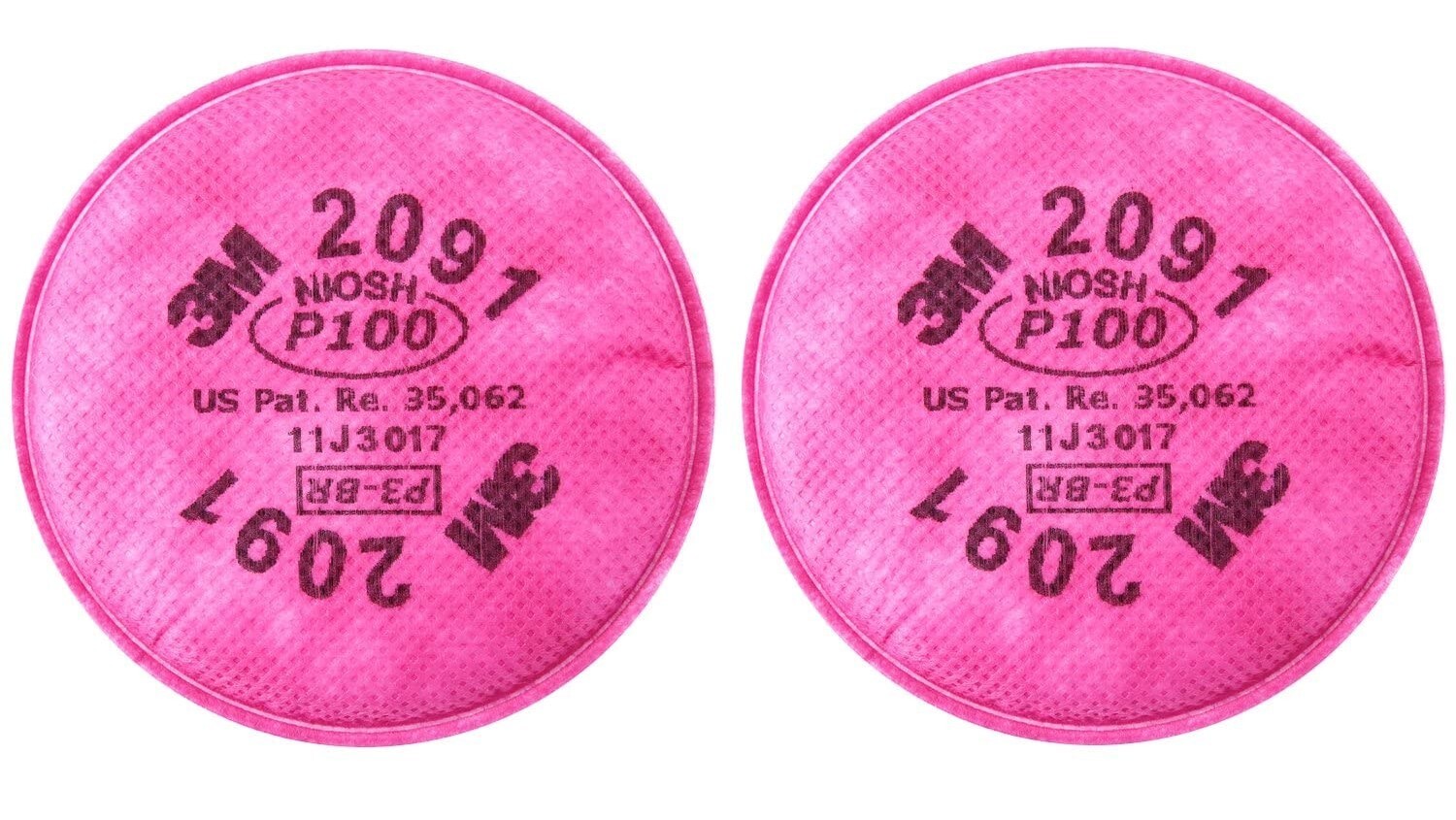 3M 2091 P100 Replacement Particulate Respirator Filter 6000, 7000 FF-400, 3 PAIR