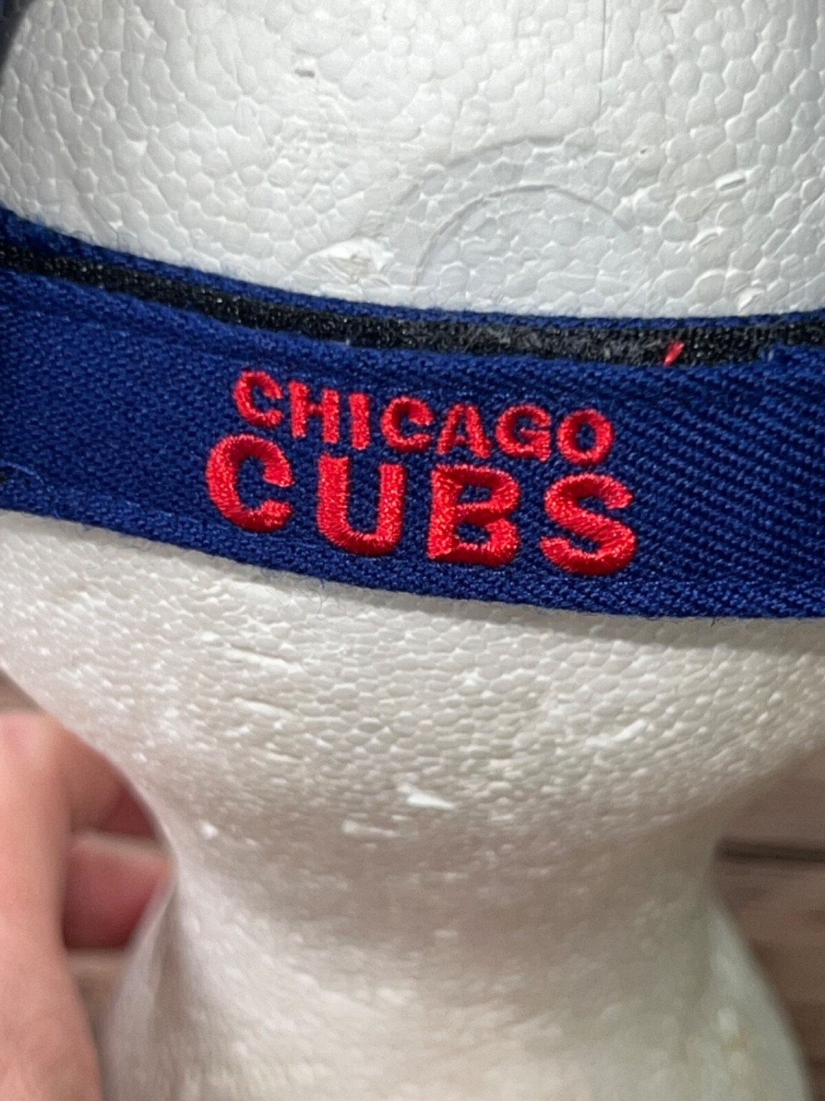 Chicago Cubs Royal Blue with Red C outlined in White Cap Hook Loop 15% Wool EUC