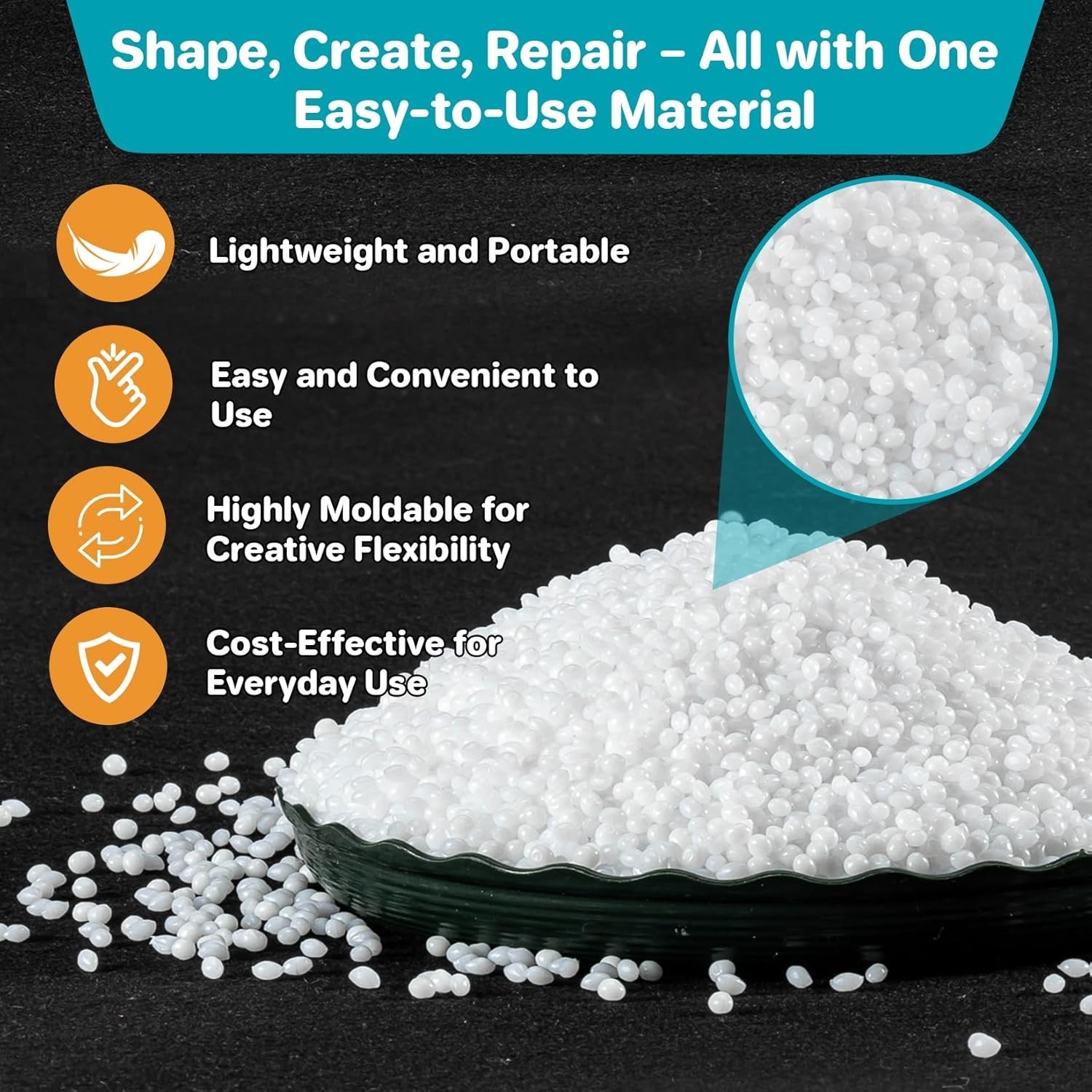 Sukh 10.9oz Moldable False Teeth Beads - Tooth Repair Kit,Repair Thermoplastic B