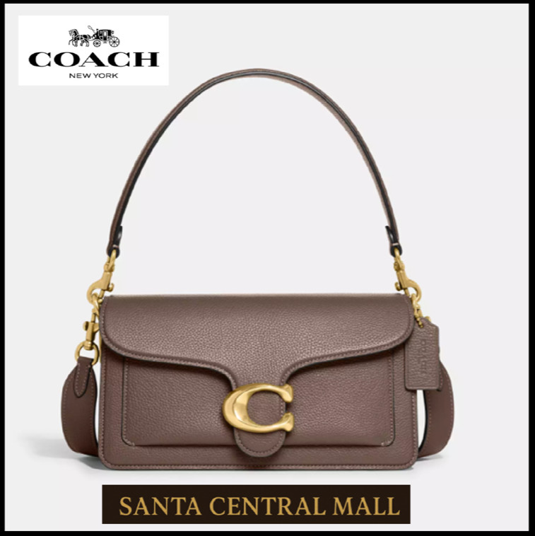 COACH CH857 Tabby Shoulder Bag 26 Polished Pebble Leather Dark Stone Outlet NewS