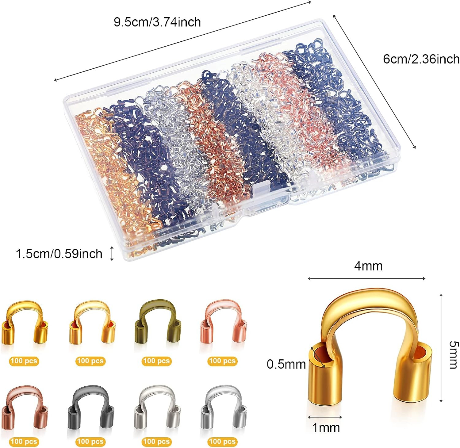 Brass Wire Guardian U-Shape Cable Protector Wire Guard Loops for Earring Bracele