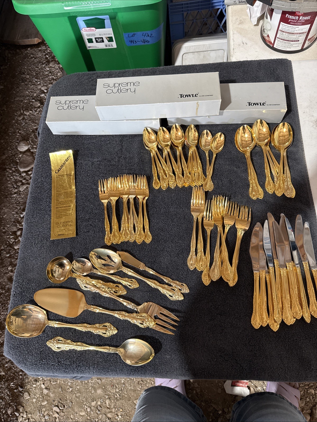 VTG Towle Supreme Cutlery Gold plated BARONESS 80 piece setting For 12