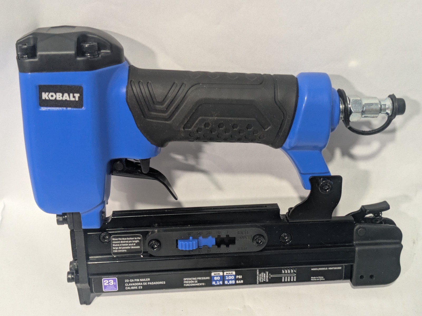 Kobalt KBAT161002 23-Gauge Pneumatic Pin Nailer 1-Inch - Open Box With Manual