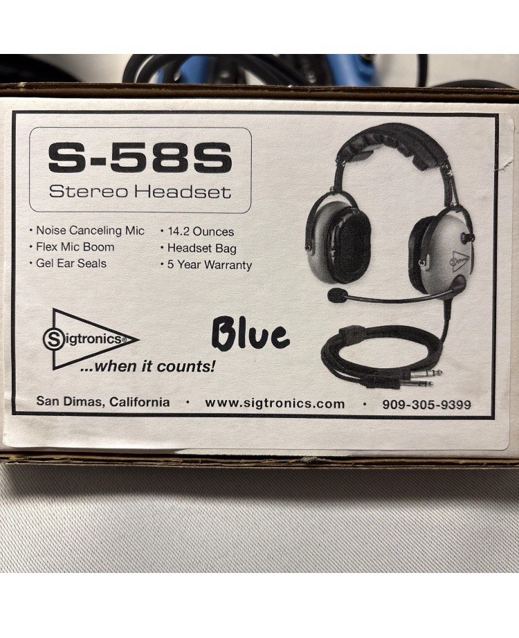Sigtronics S-58S active noise cancelling Aviation Headset, BRAND NEW