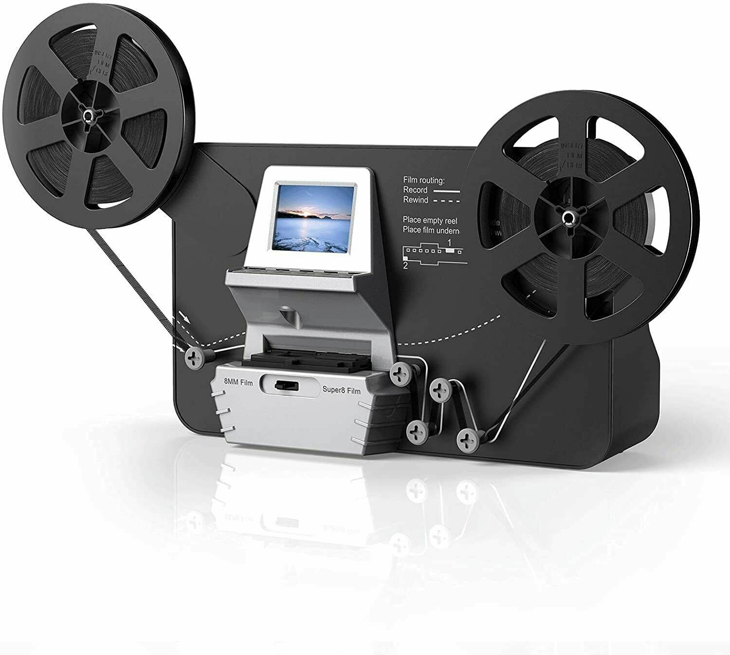 8mm & Super 8 Reels to Digital MovieMaker Film Sanner Converter 2.4" LCD 1080P