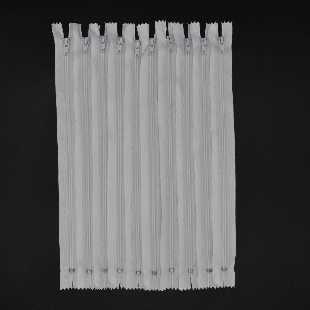 60pcs 12 Inches Nylon Coil Zippers Sewing Zippers for Tailor Sewing Crafts White