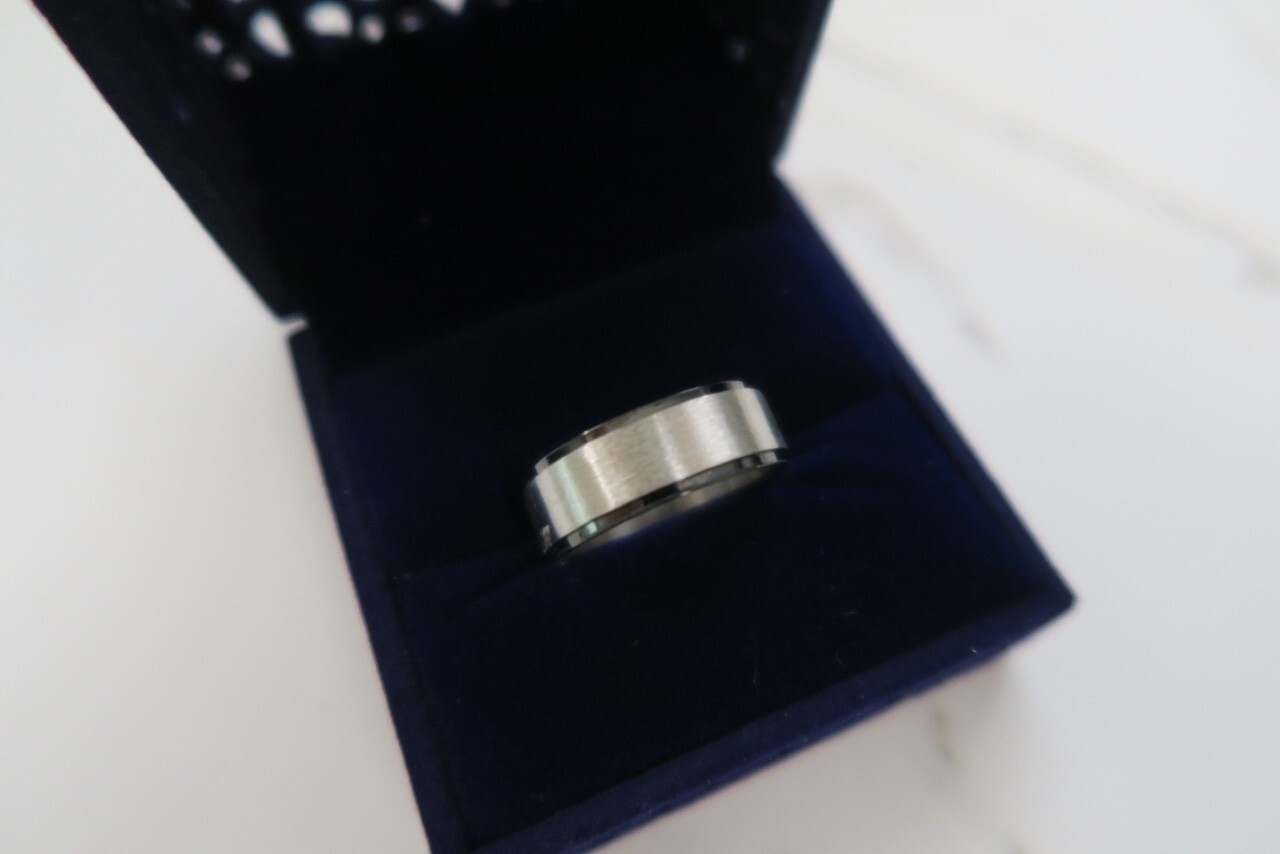 RING Stainless Steel With Black Border Ring Band Size 11 NEW