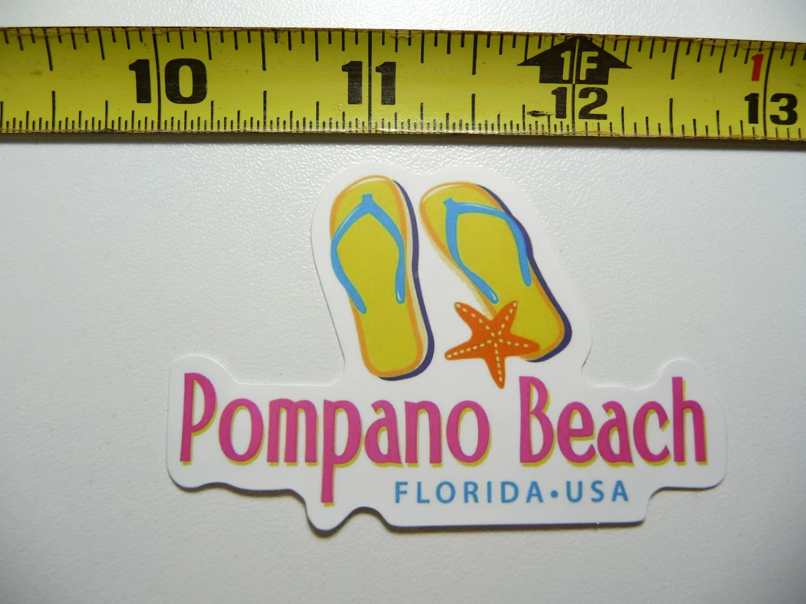 POMPANO BEACH FLORIDA FLIP FLOPS SMALL STICKER DECAL TOURISM TOURIST STATE