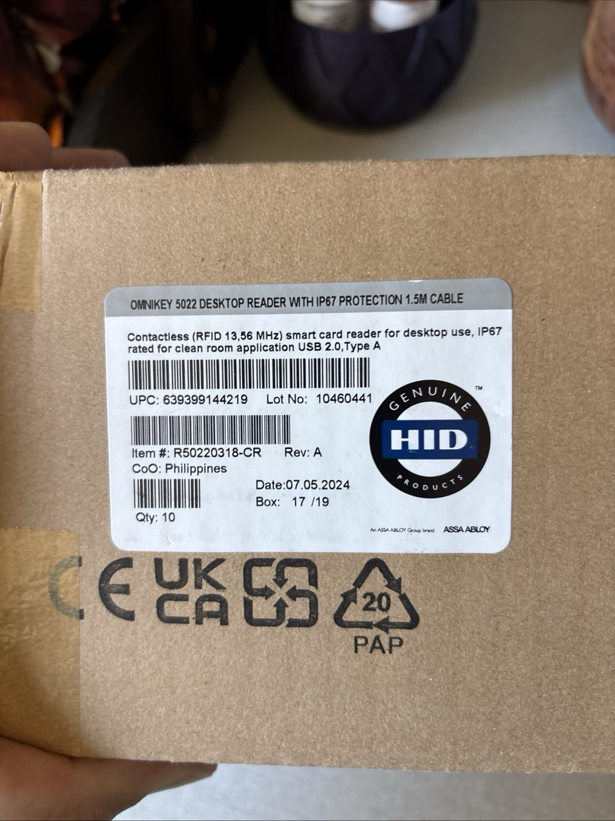Omnikey R50220318-CR 5022 DESKTOP READER WITH IP67 Pack Of 10