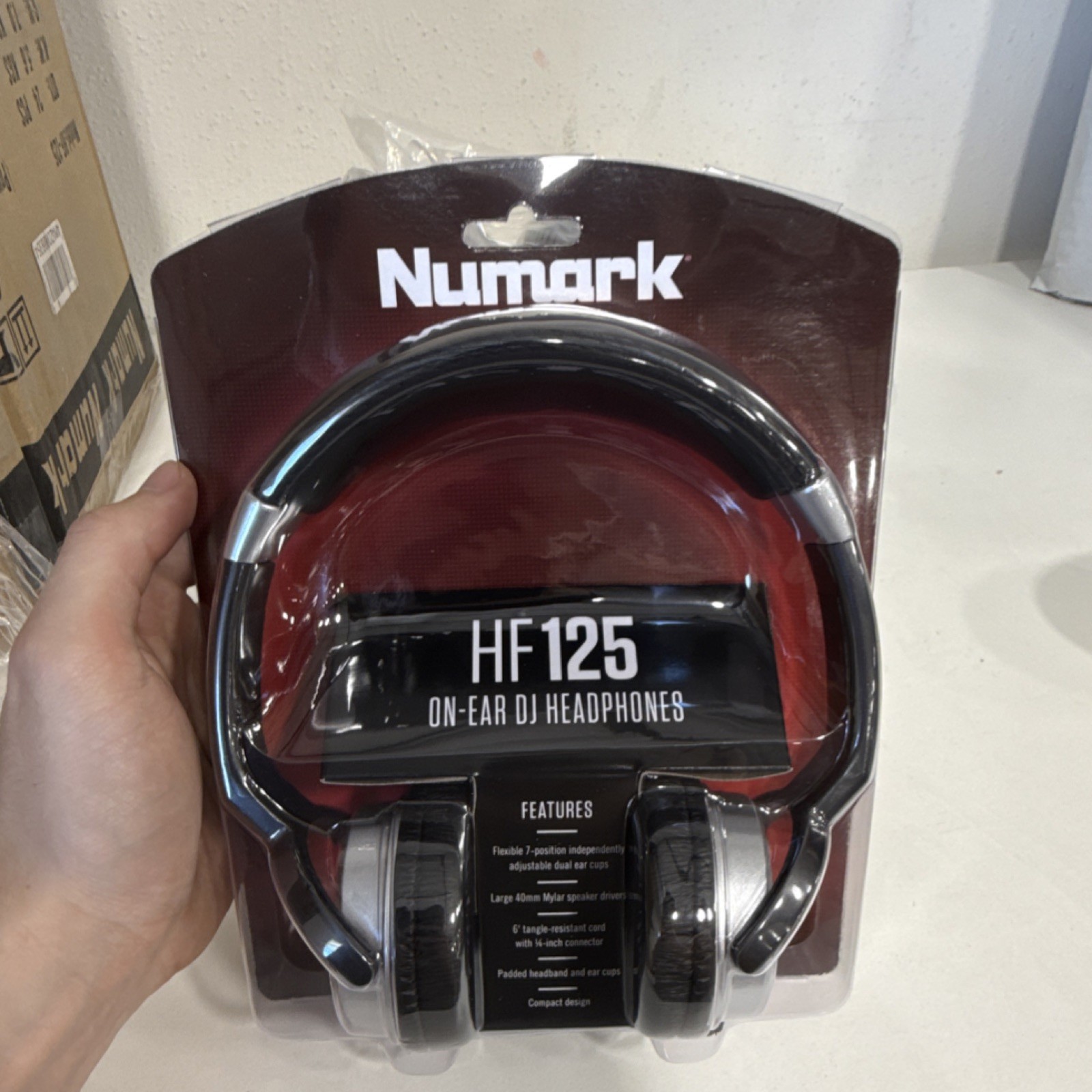 Numark HF125 On-Ear DJ Headphones Black Silver Wired 6.35mm DJ Rotating Ear Cups
