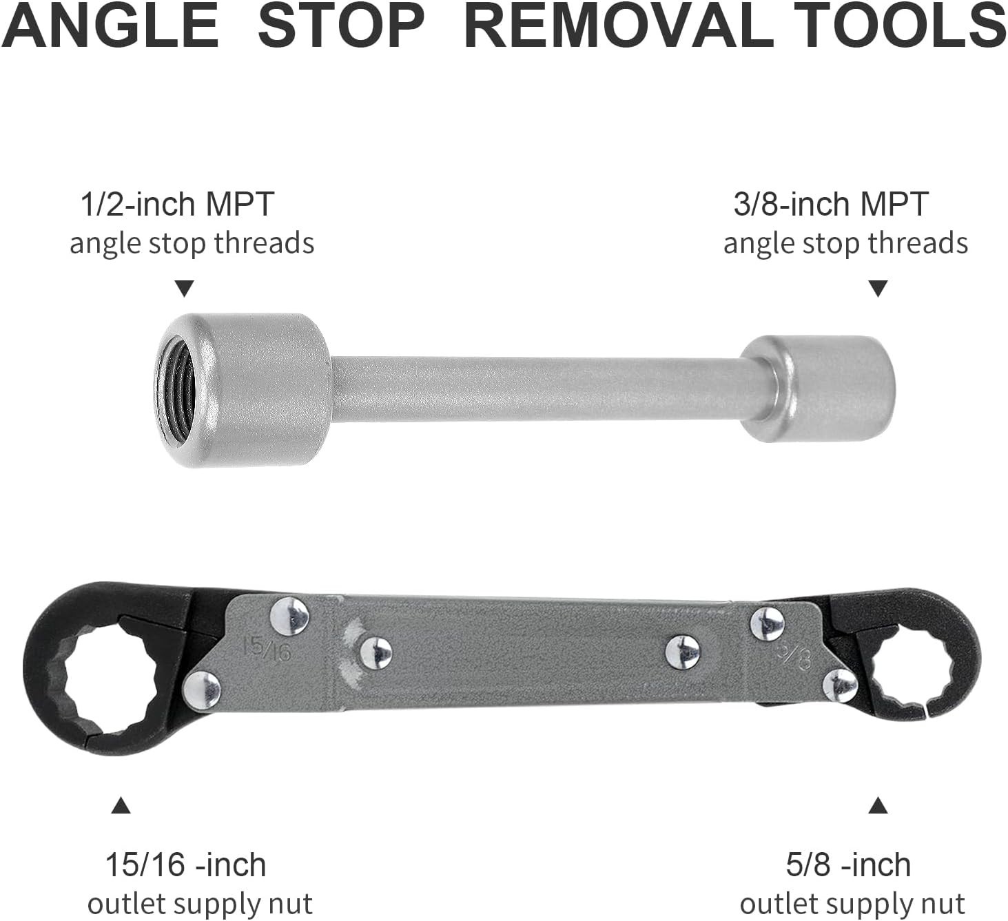 Professional Adjustable Wrench Kit for Easy Compression Angle Stop Installations