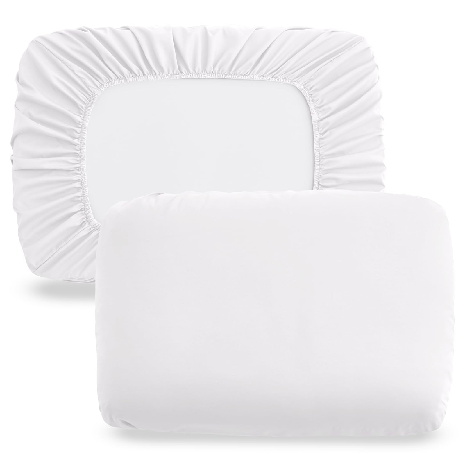 Horbaunal 2 Pack Microfiber Pillow Cases White Travel Elastic Standard,