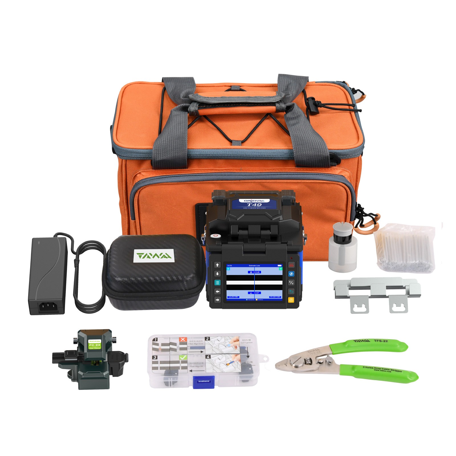 OrienTek T49 Optical Fusion Splicer  Fiber Splicing Machine Optic Fiber Splicer