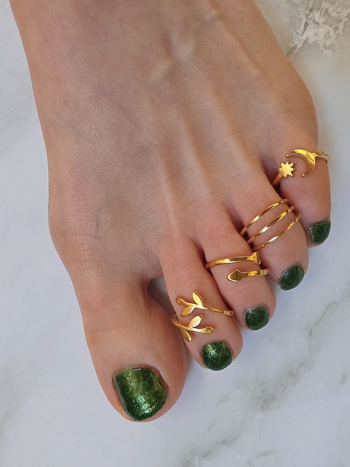 Womens 14k Gold Toe Rings Adjustable Summer Beach Jewelry Gifts For Her