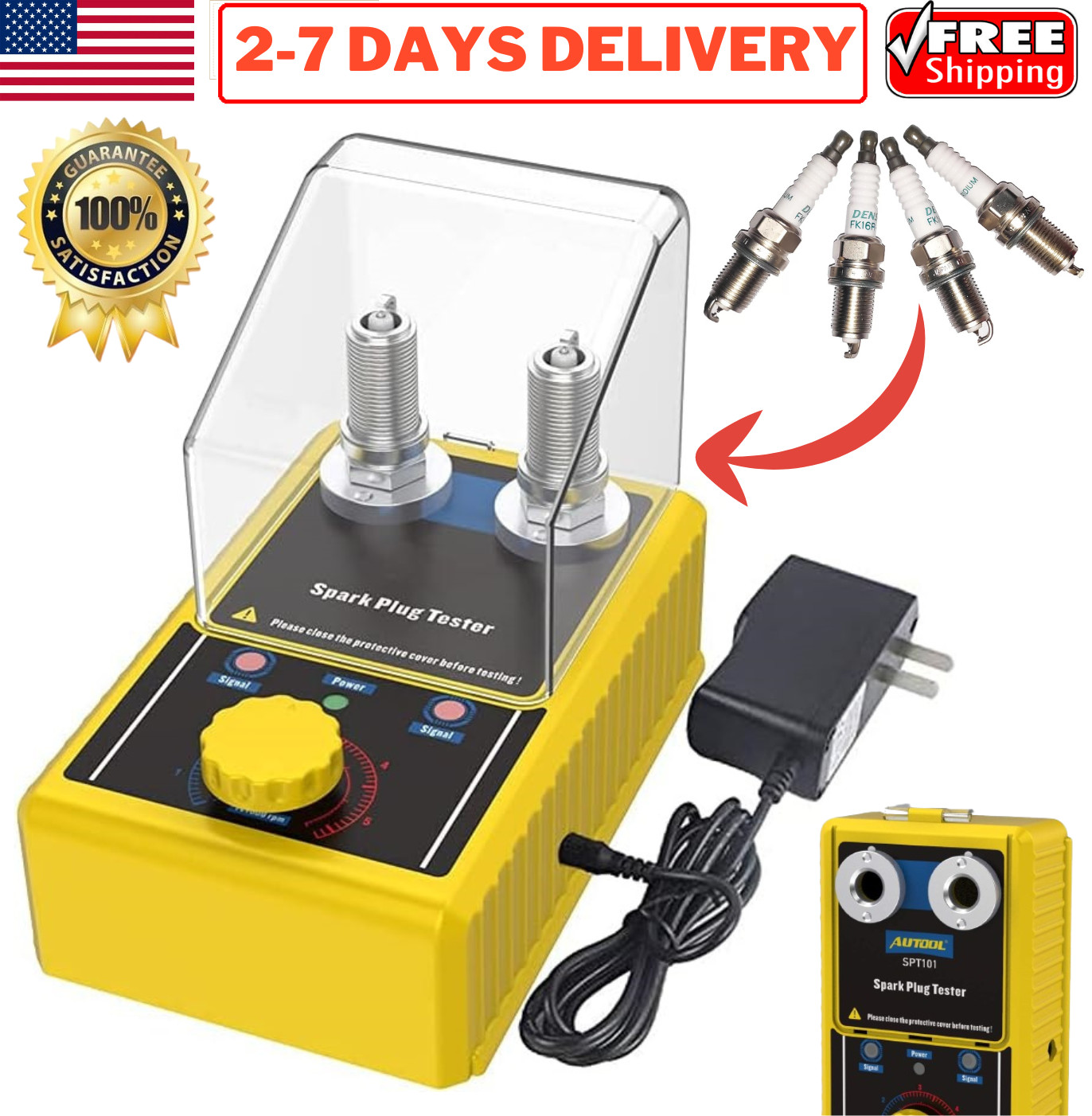 Auto Spark Plug Tester 12V Petrol Gasoline Car Ignition Analyzer Diagnostic Tool