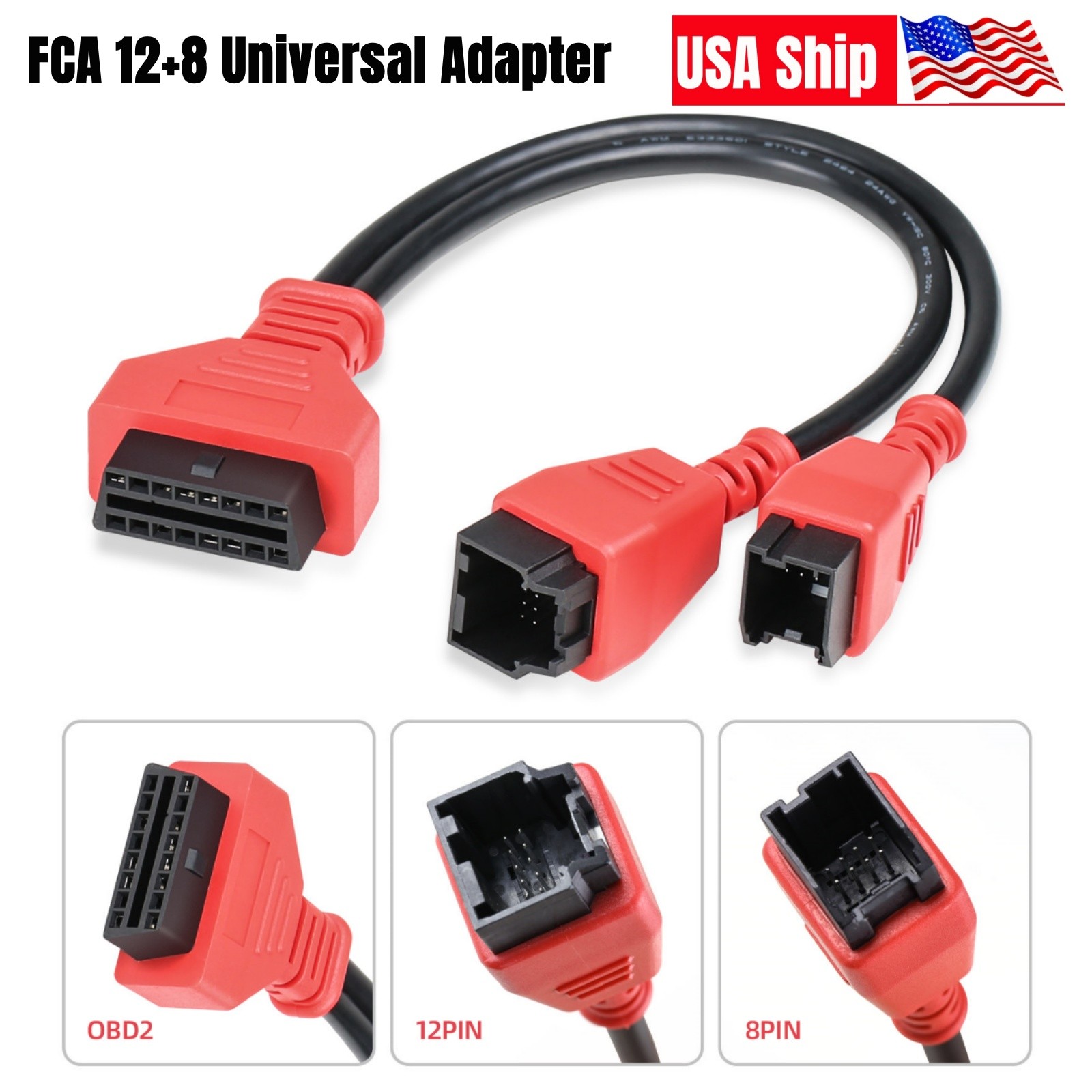 OEM FCA 12+8 Universal Adapter Cable Fit For Chrysler/Jeep Diagnostic Connector