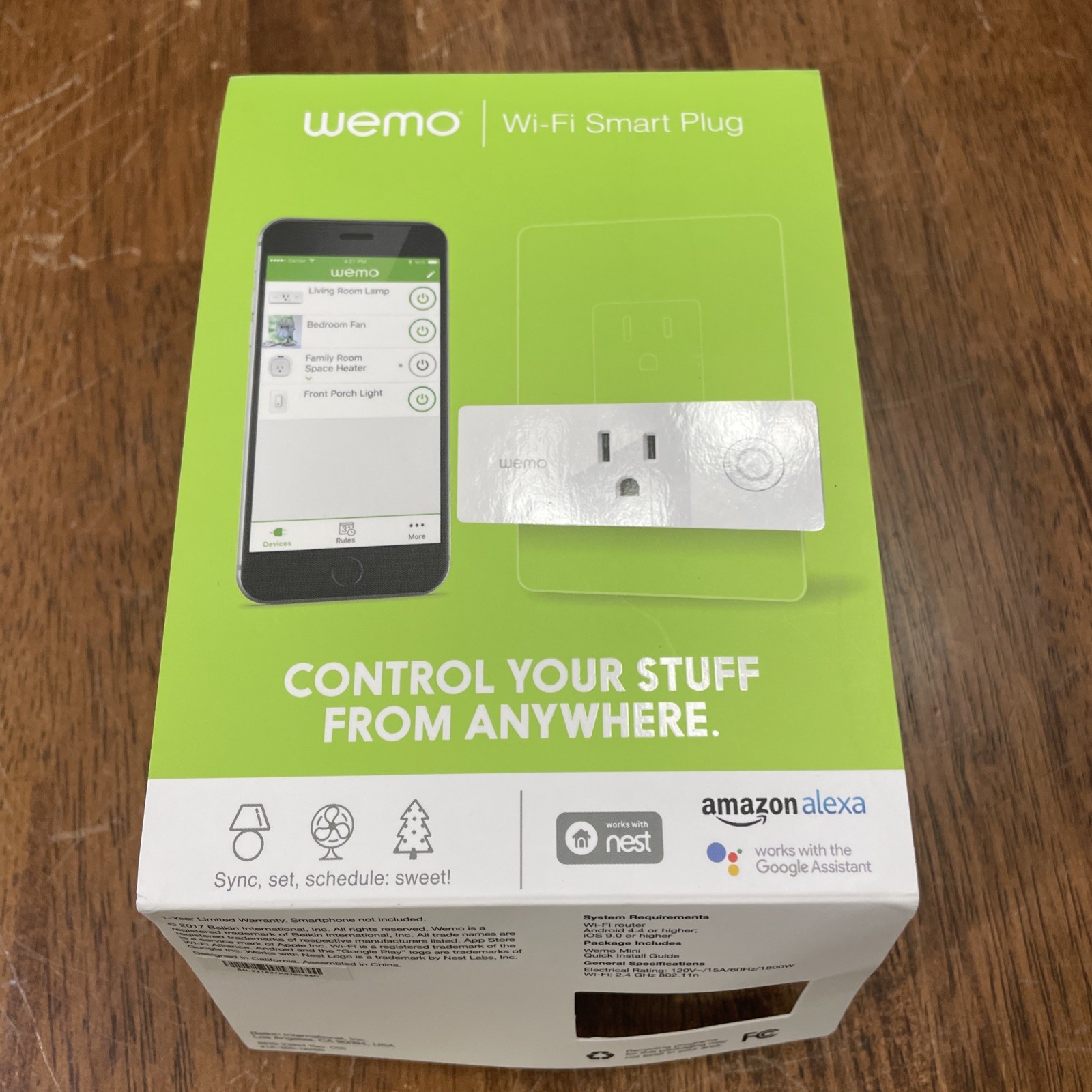 WeMo Mini Wi-Fi Smart Plug - White New open box
