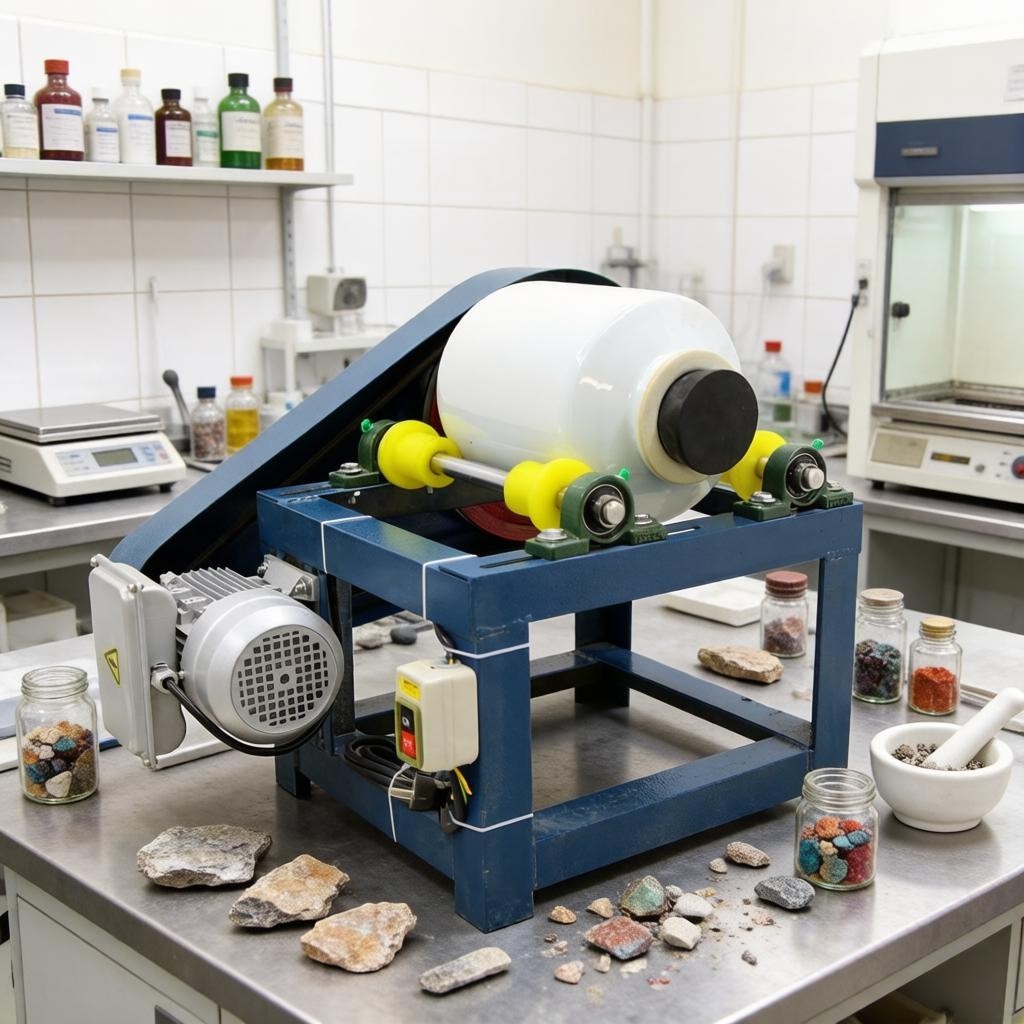 5L Horizontal Small Lab Ball Mill Machine220V Ceramic Jar Glaze Quartz Grinder
