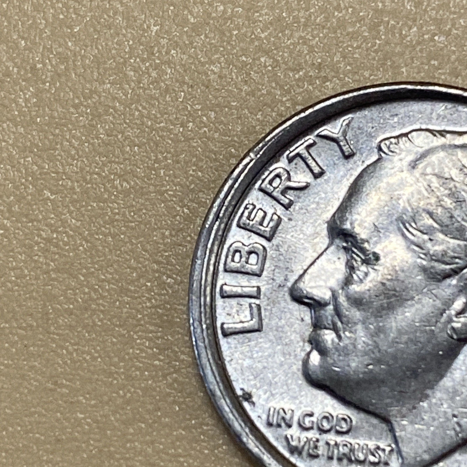 1991 P Roosevelt Dime Slightly Misaligned Die Error LBD-08