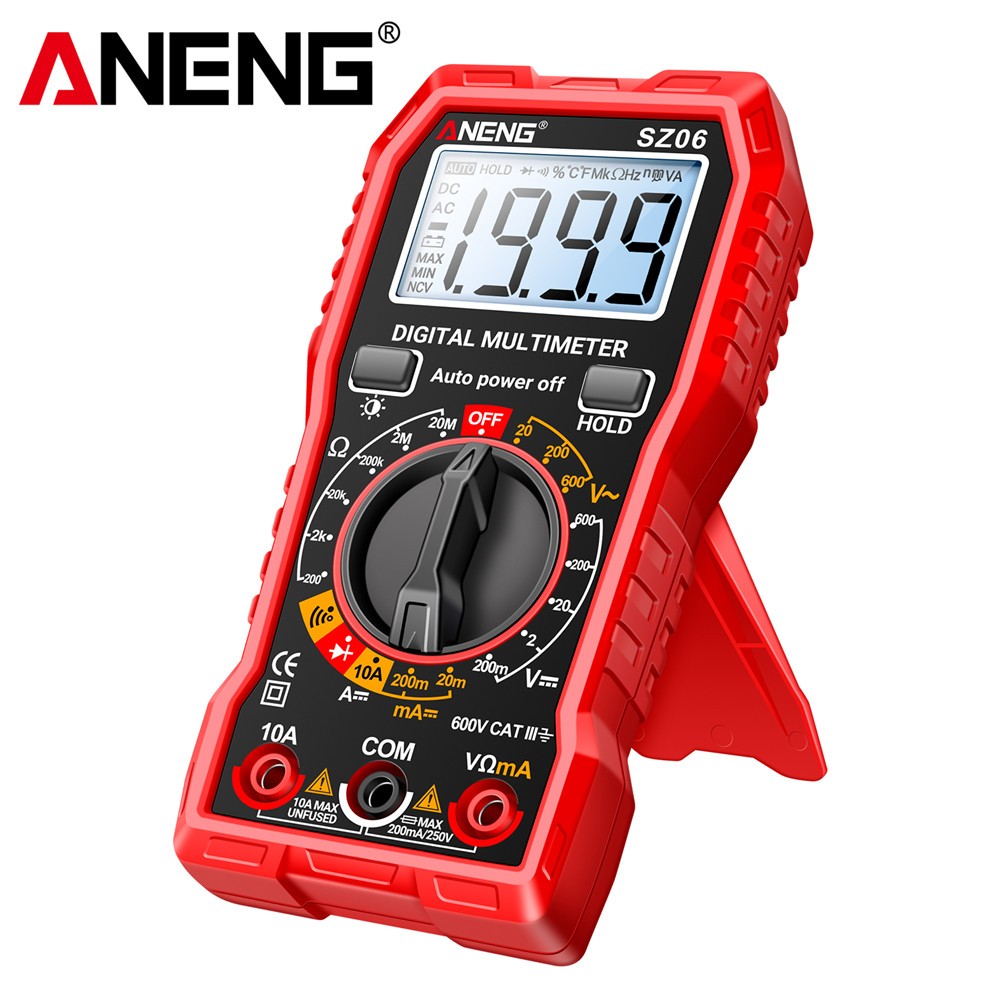 Digital Multimeter Tester AC DC Volt Ohm Amp Clamp Meter Auto Range LCD Handheld