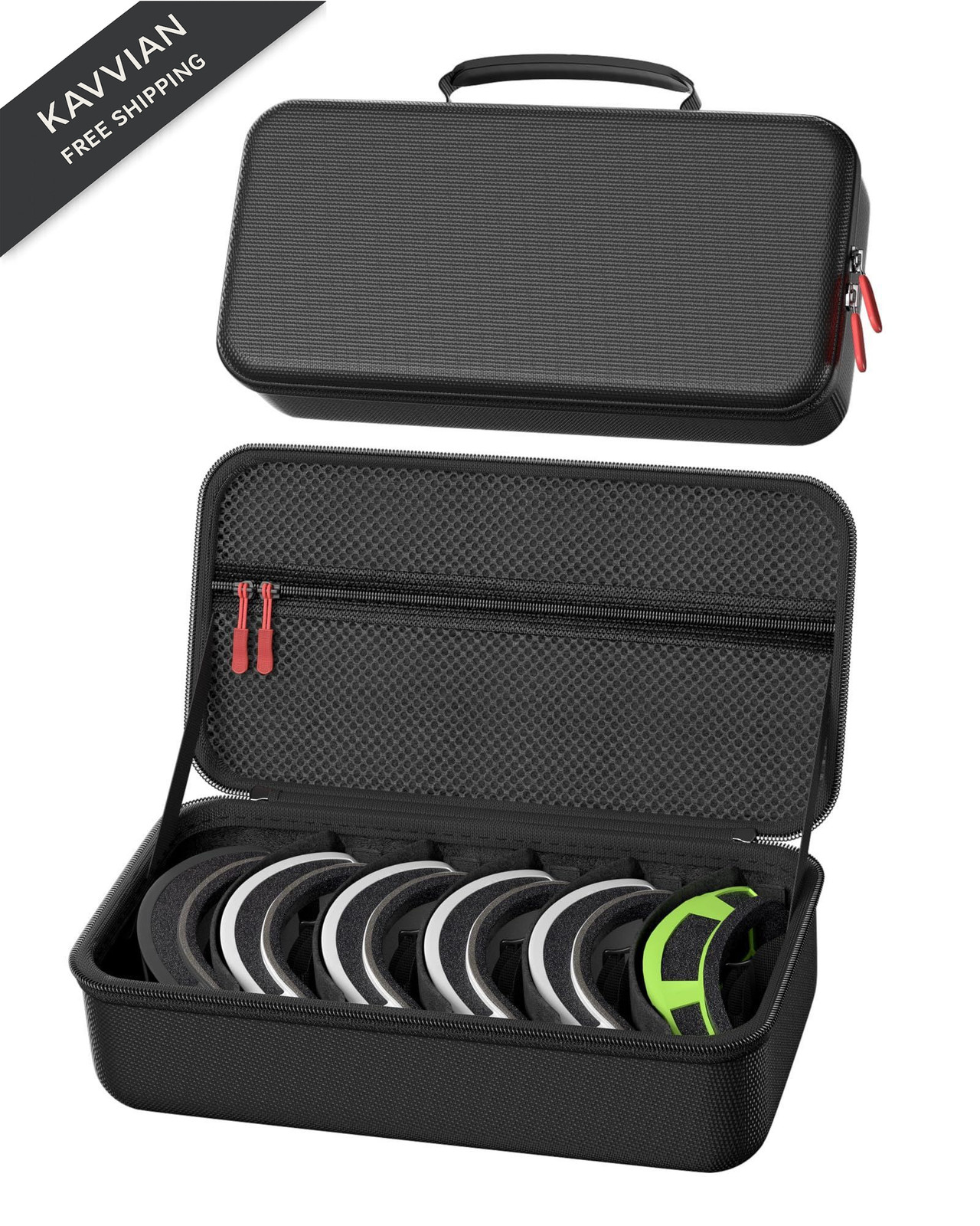 ProCase Hard Travel Case for Ski Goggles, Large Capacity Large, Black
