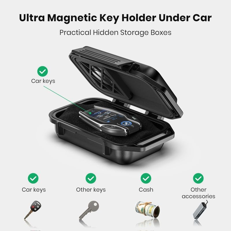Magnetic Key Box, Magnetic Key Holder Under Car, Hide a Key Magnetic Basic 1pc