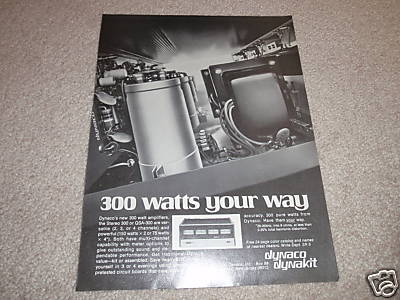 Dynaco Stereo 300,QSA-300 QUAD Amp Ad from 1976,amazing