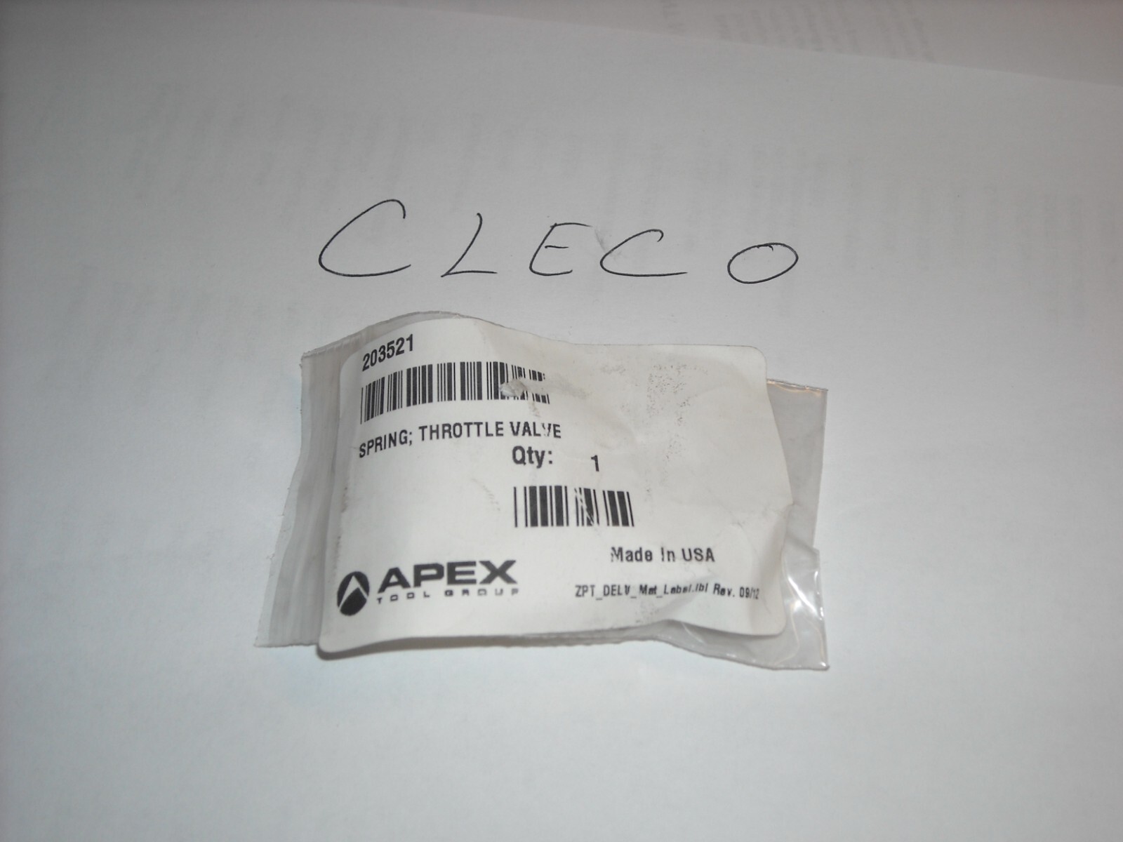 203521, Spring, Gardner Denver, Cleco, Cooper Tools, New Old Stock
