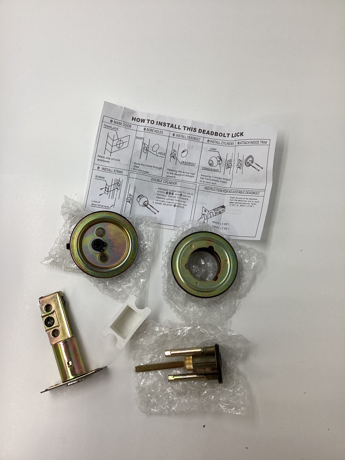 ADJUSTABLE DEADBOLT LOCK CYLINDER BRASS MATERIAL