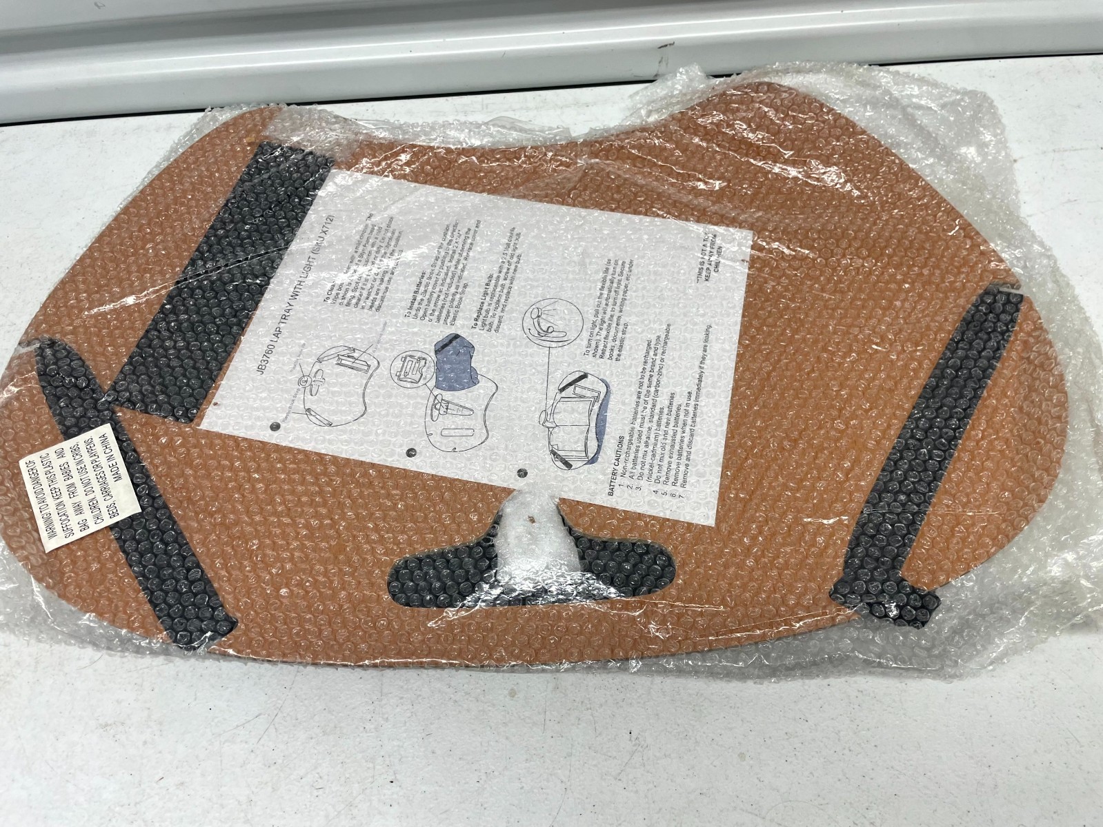 JB3760 Lap Tray with LED Light & Cushion w/ Book Strap, Accessory Holder