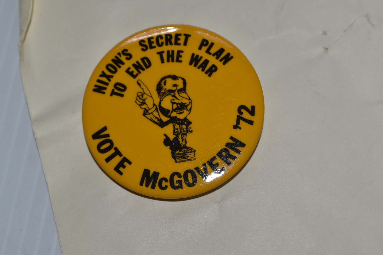 1972 - NIXON'S SECRET PLAN TO END THE WAR - VOTE McGOVERN '72  LOT OF 2  (PB#68)
