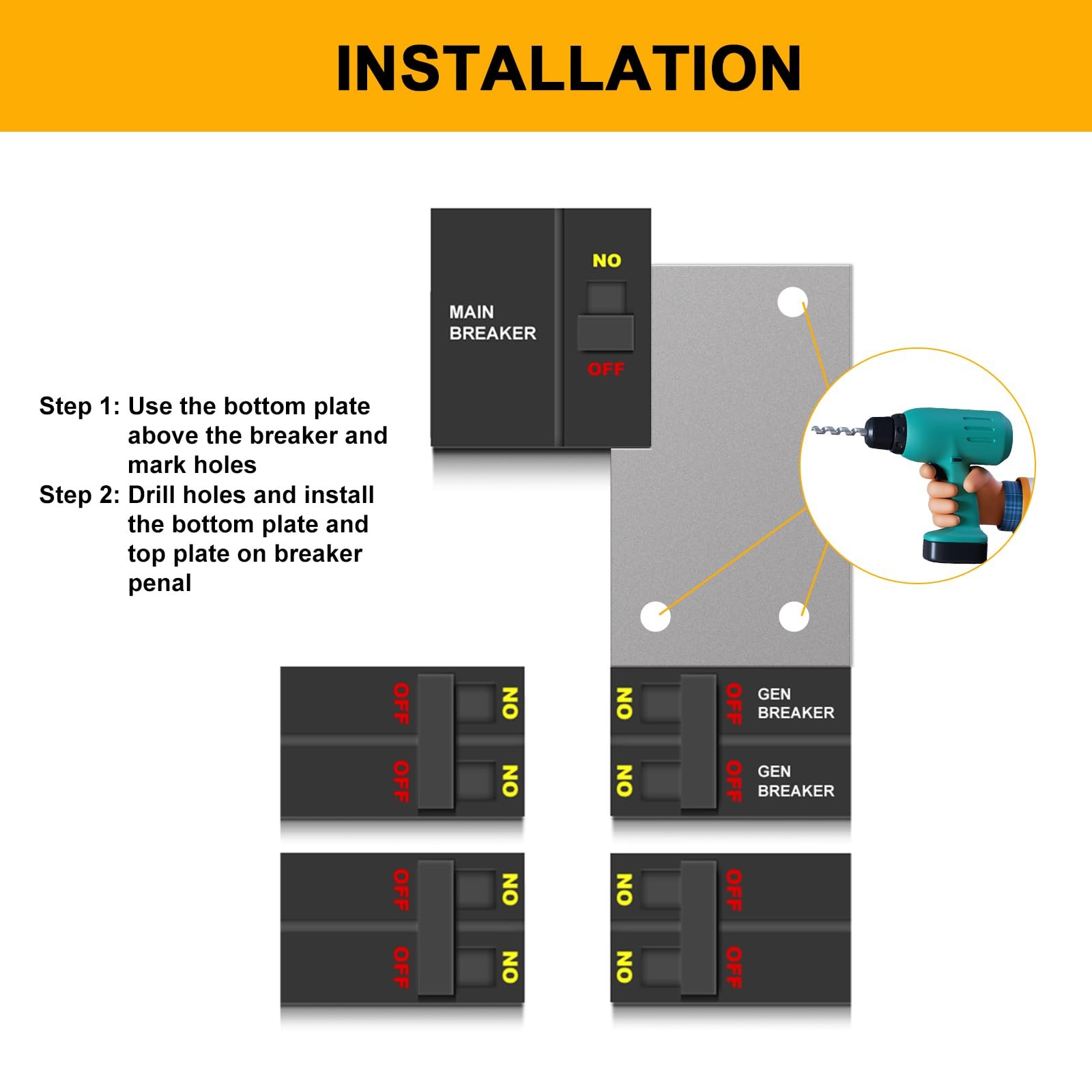 Generator Interlock Kit Compatible with Square D Vertical Main 150 or 200 amp...