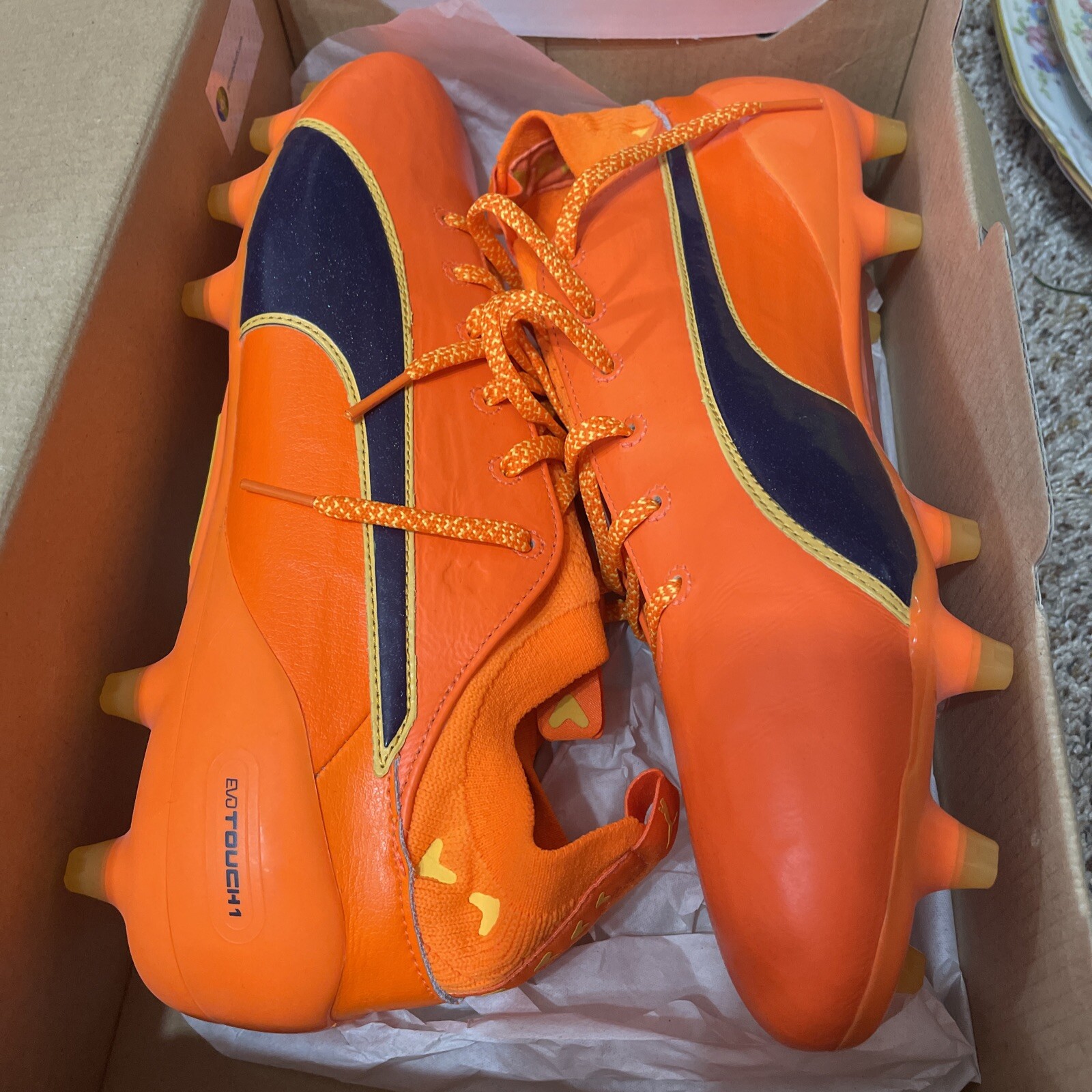 Puma evoTouch 1 FG Men’s Size US 11.5 - Orange - 103672-06 Firm Ground