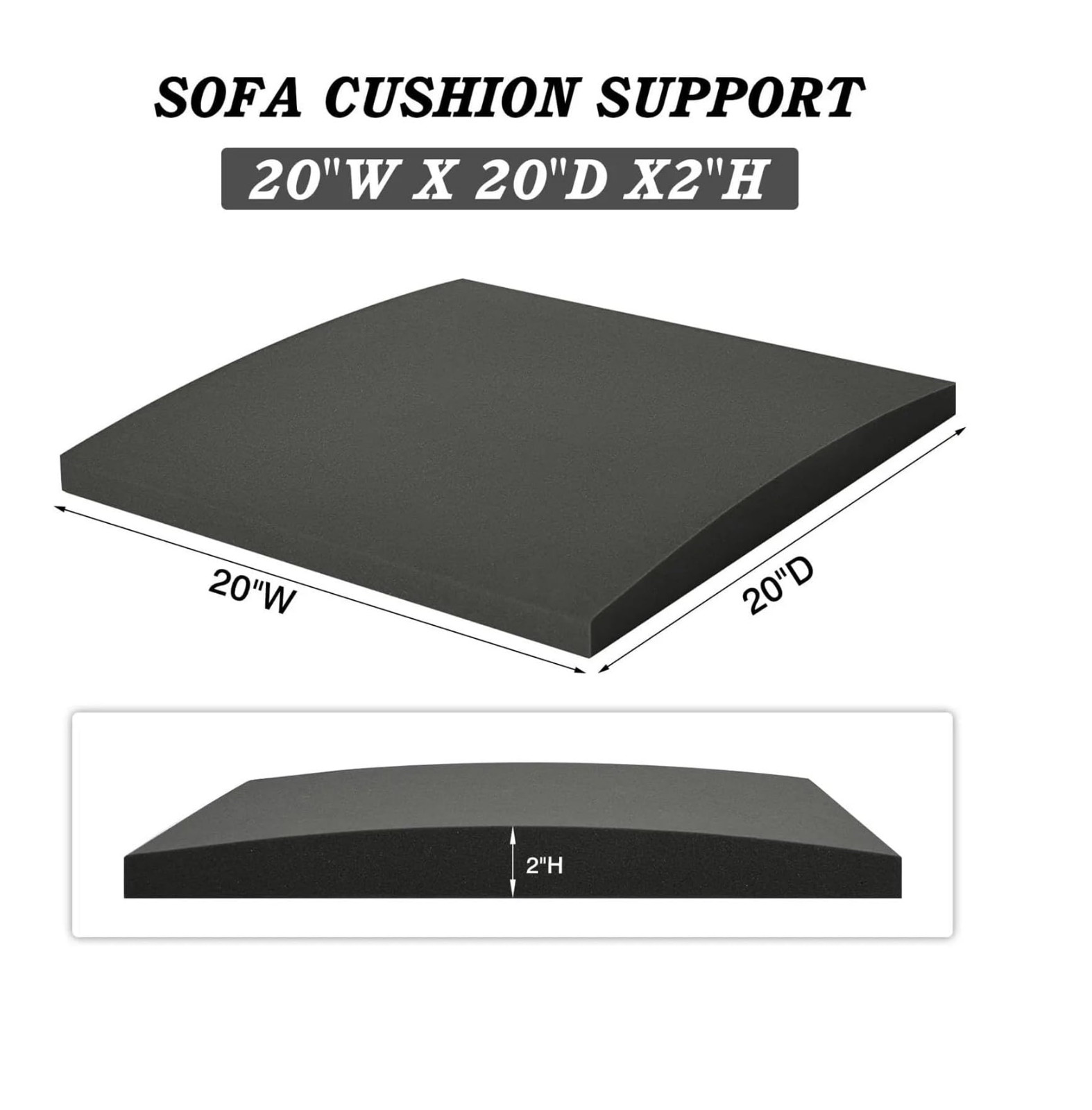 Original Curve Cushion Sag Repair Density 2-Pack Firm 20”x20”x2" USA NEW (19A)