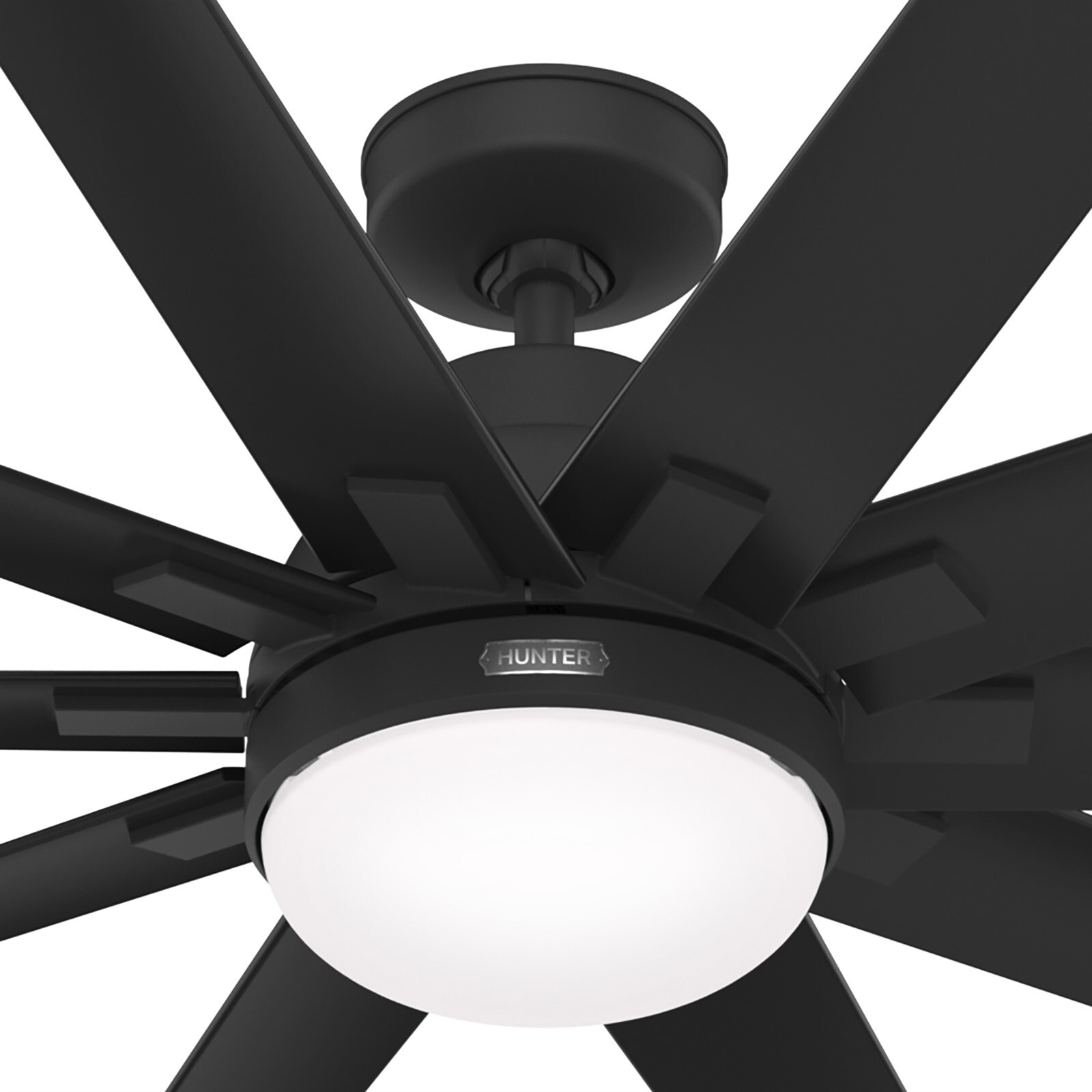 Hunter Fan 72 in Casual Matte Black Outdoor Ceiling Fan with Light and 10 Blades